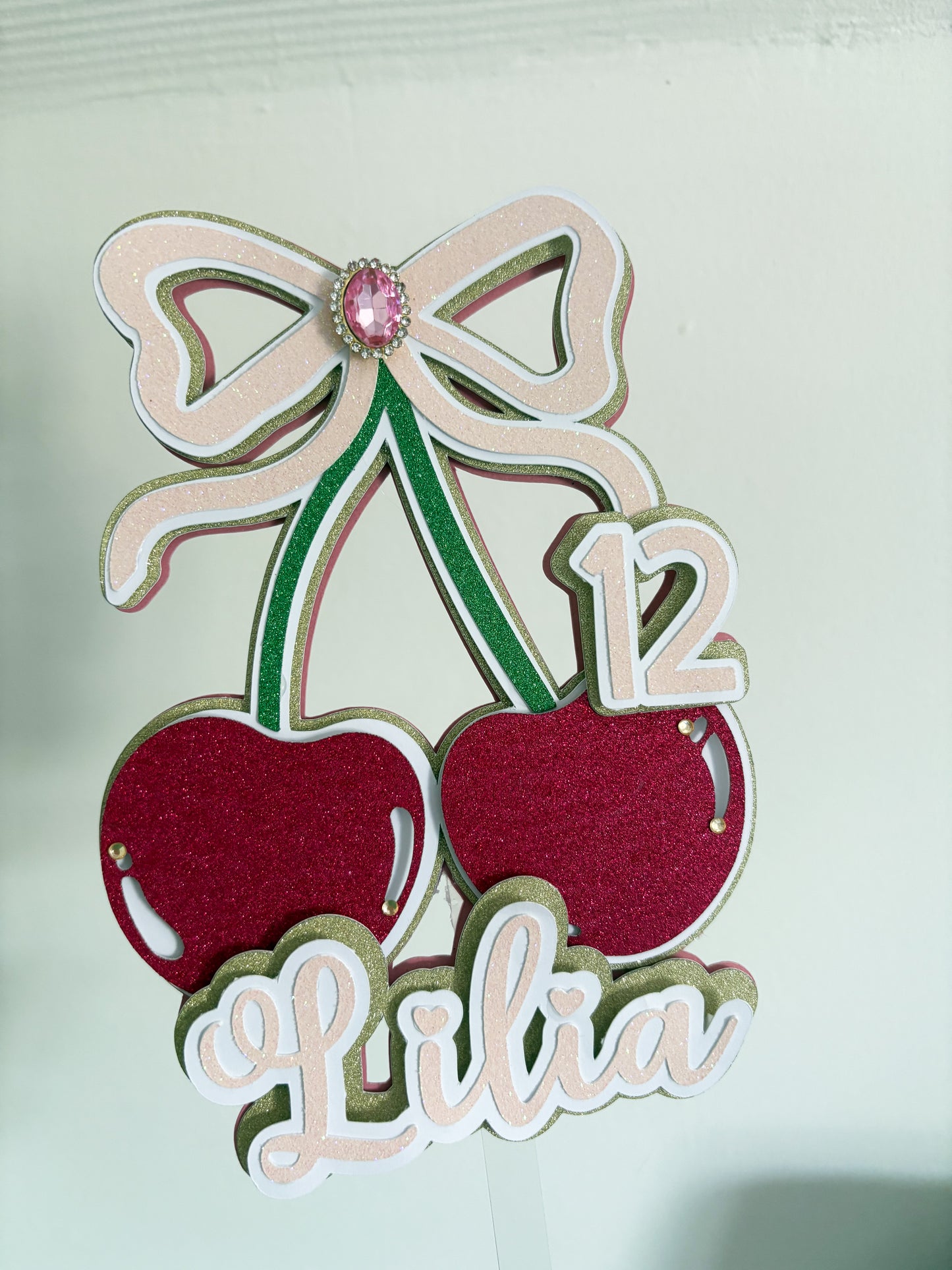 Cherry Coquette Cake Topper | Birthday Party | Personalised