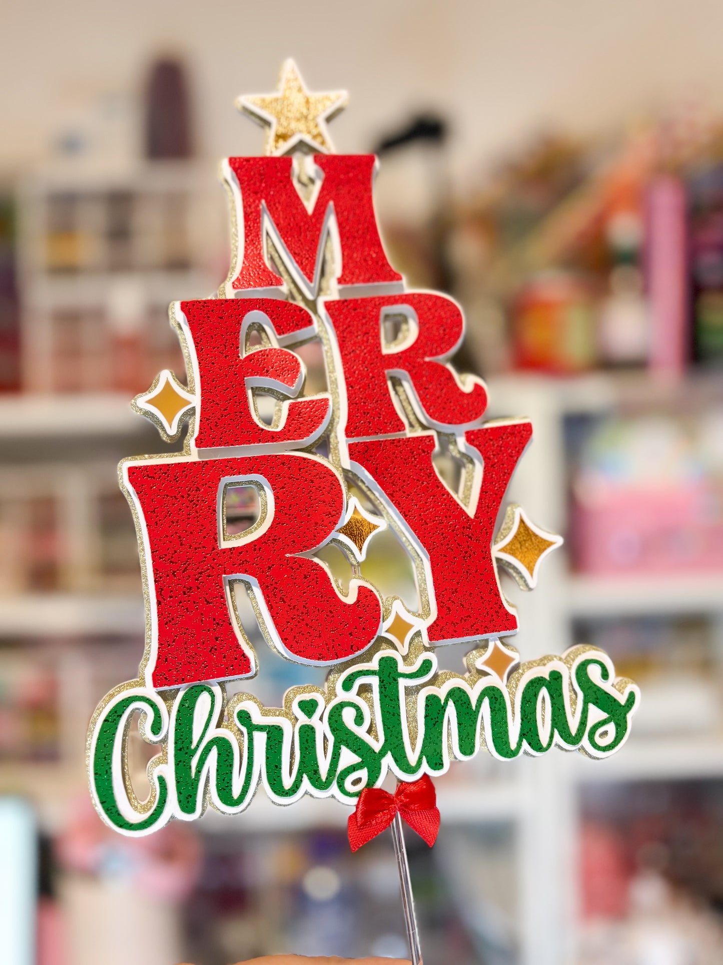 Merry Christmas Cake Topper