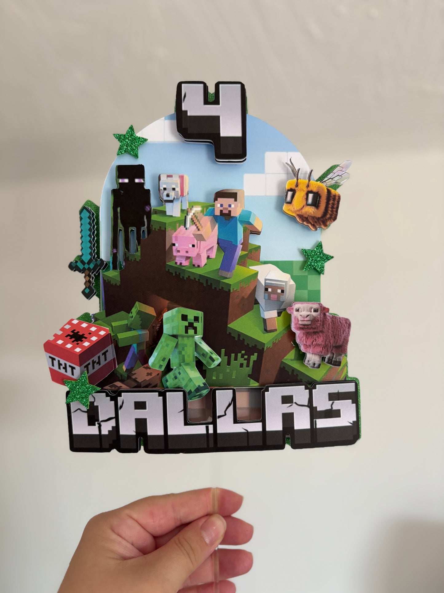 Pixel Gamer Cake Topper | Birthday Party | Personalised