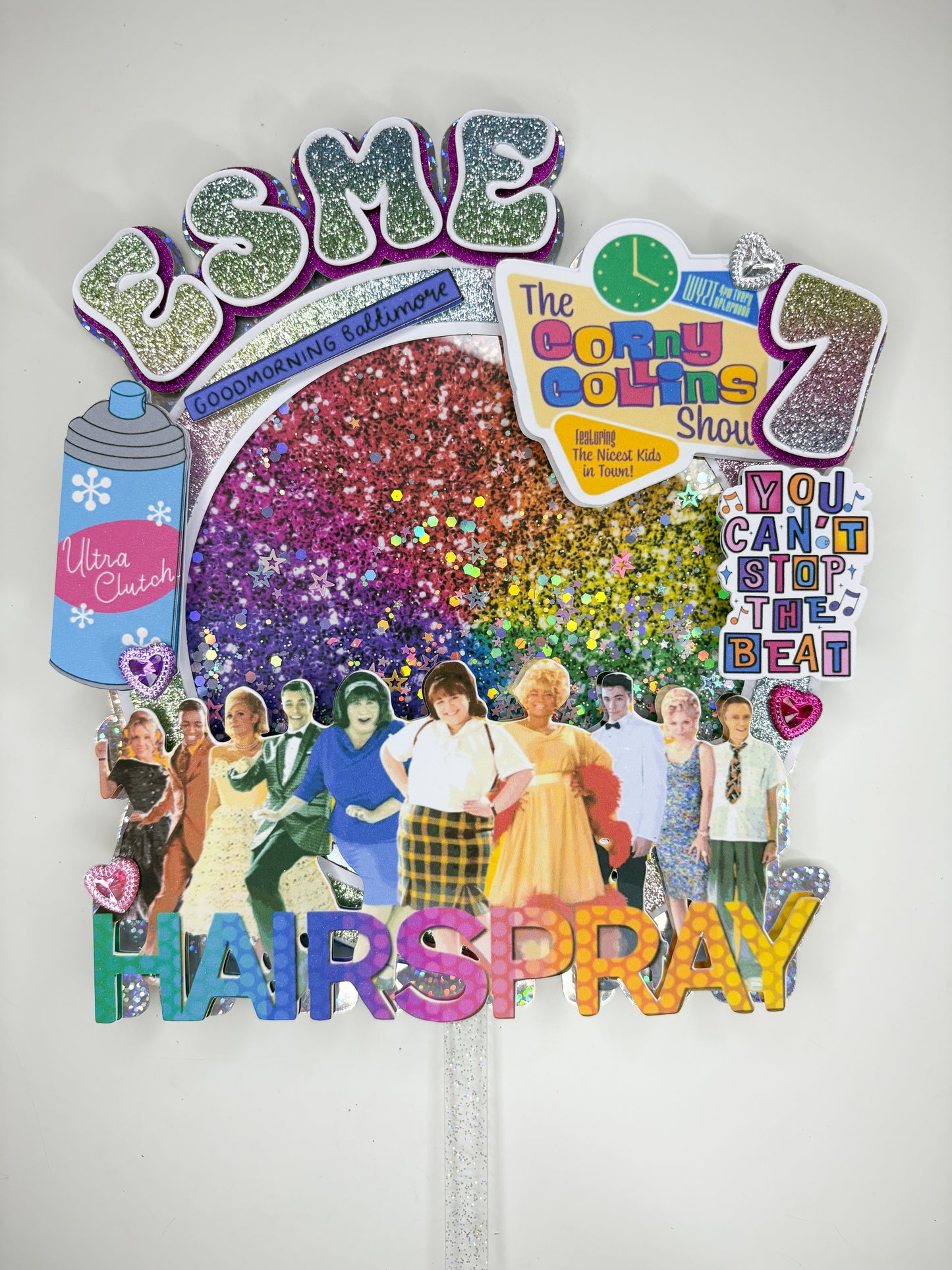Hairspray Cake Topper | Birthday Party | Personalised | Rainbow