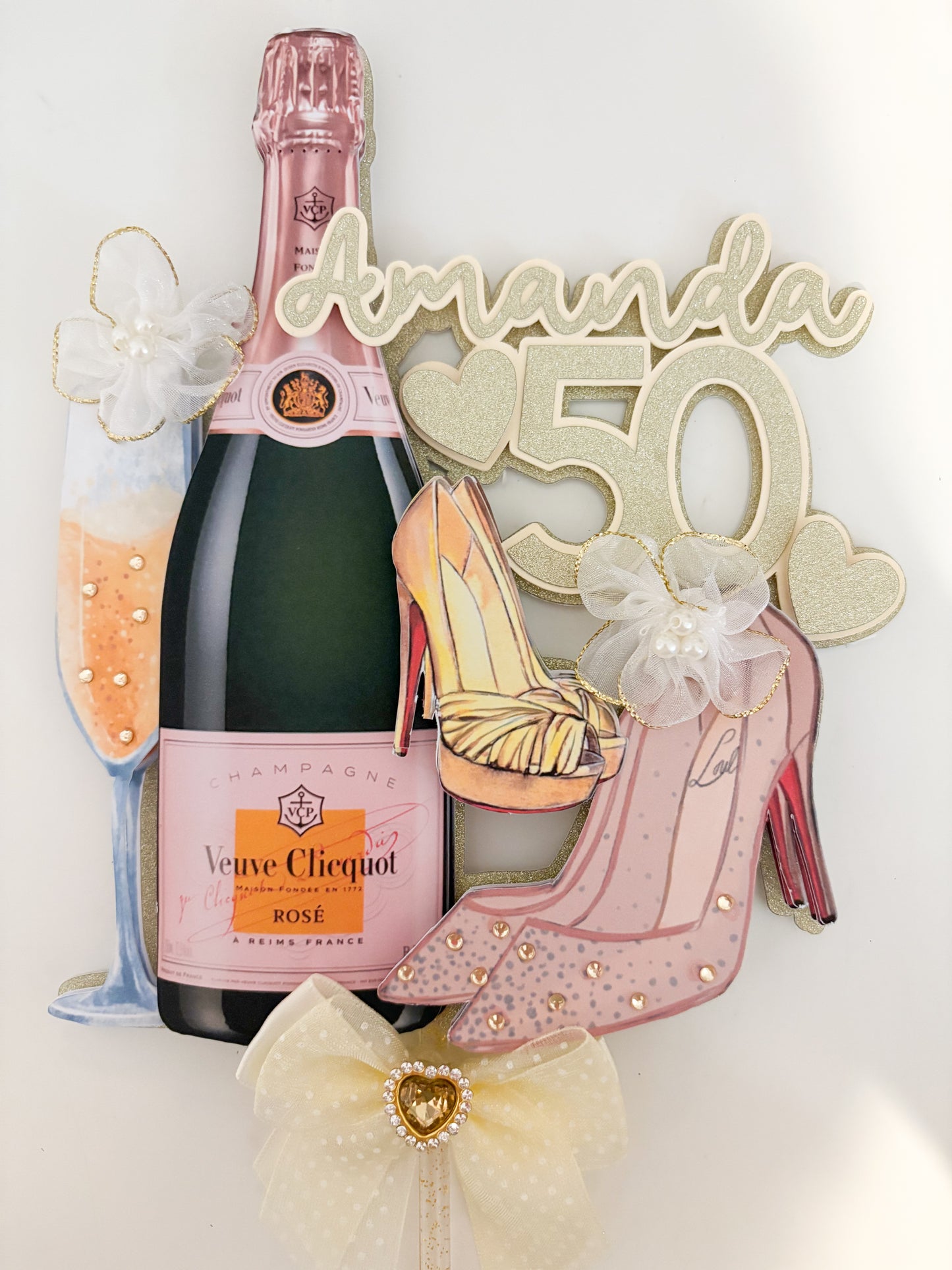 Champagne Glam Cake Topper | Birthday Party | Personalised