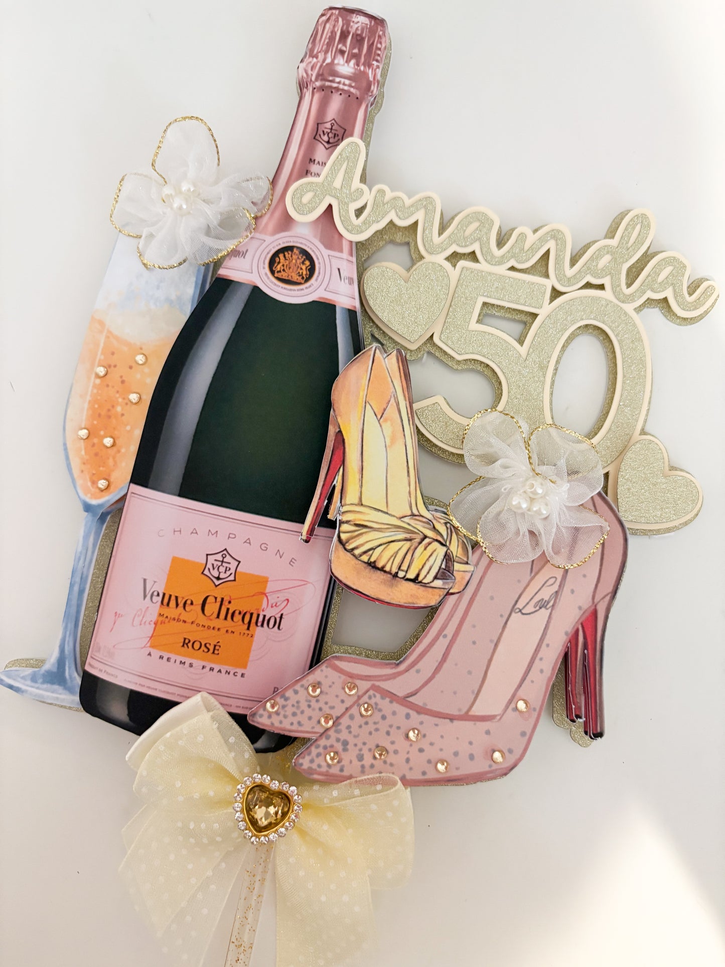 Champagne Glam Cake Topper | Birthday Party | Personalised
