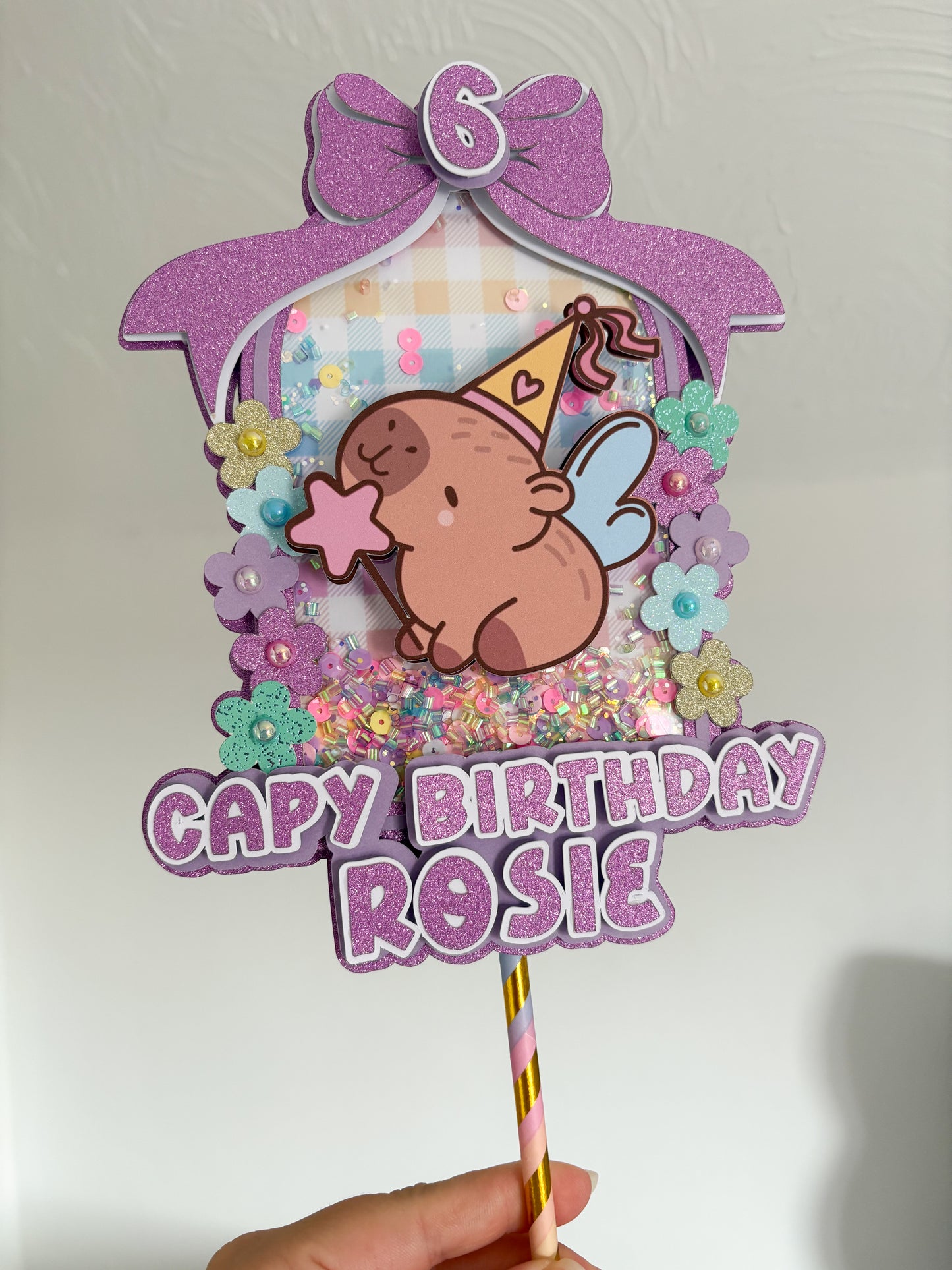 Capybara Cake Topper | Birthday Party | Personalised | Pastel