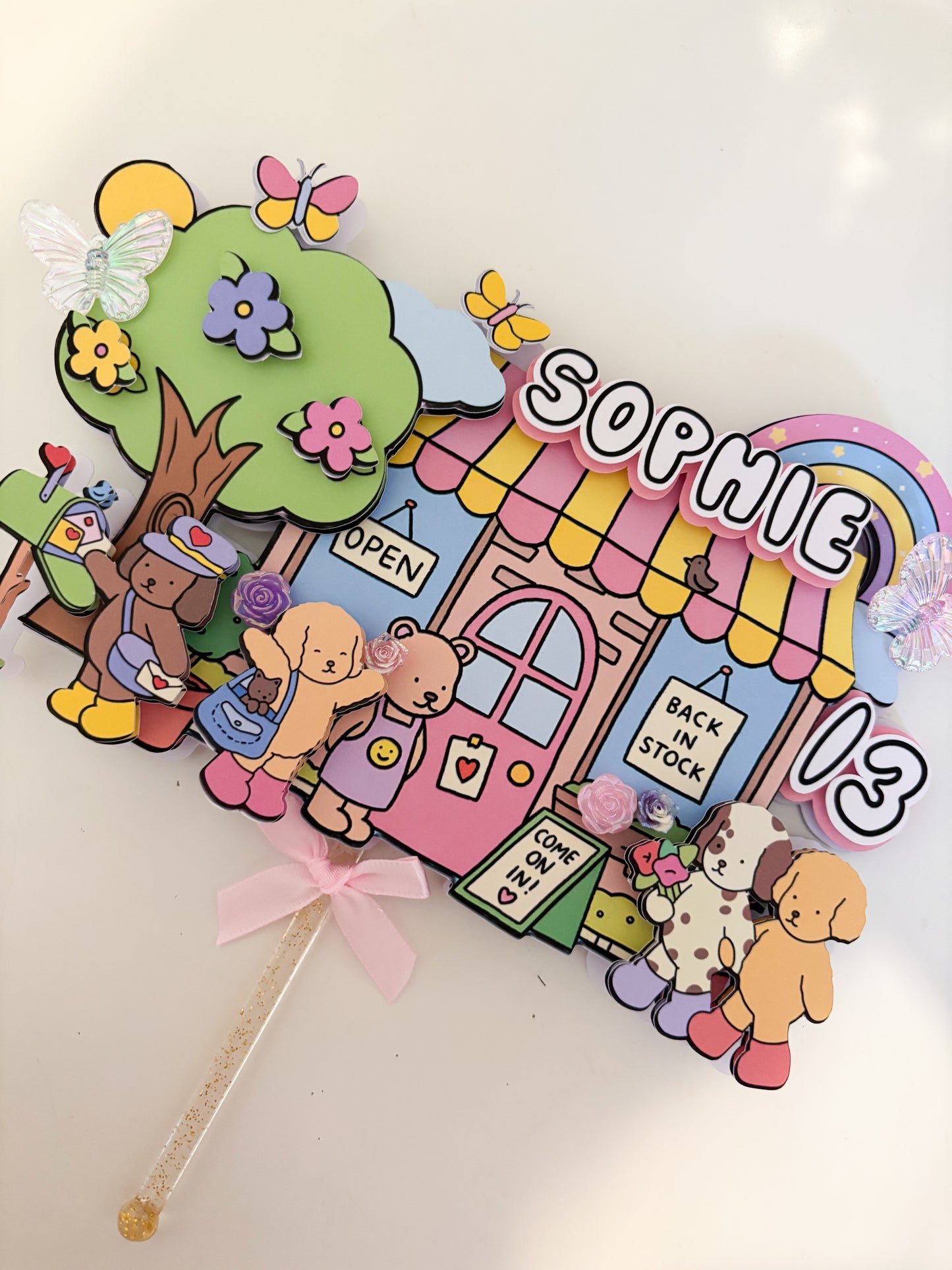 Cute Colouring Cake Topper | Birthday Party | Personalised
