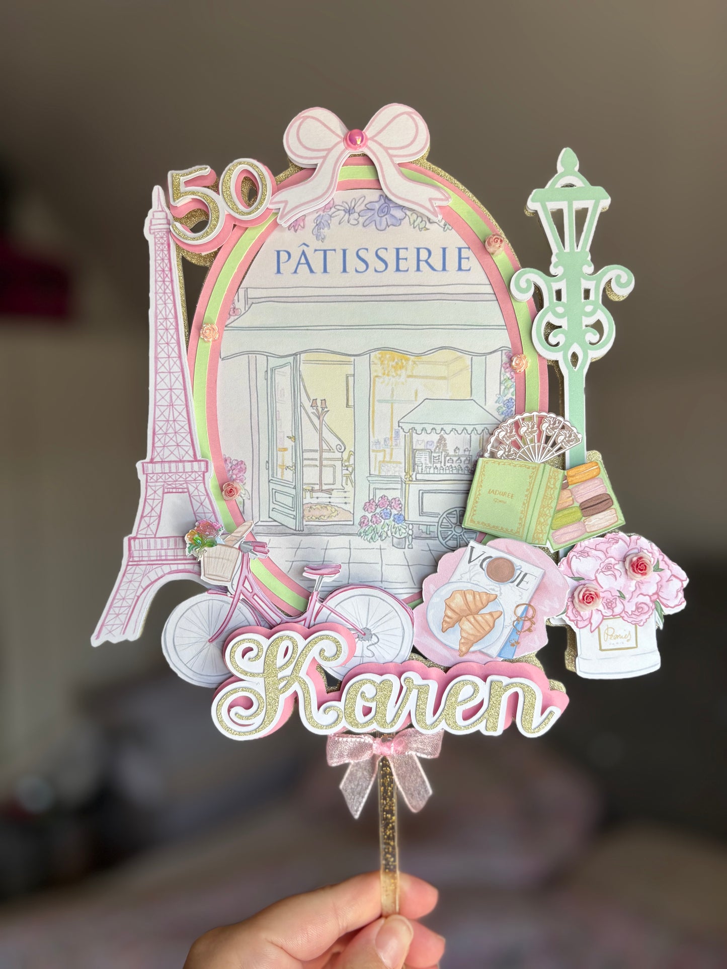 Paris Chic Cake Topper | Birthday Party | Personalised