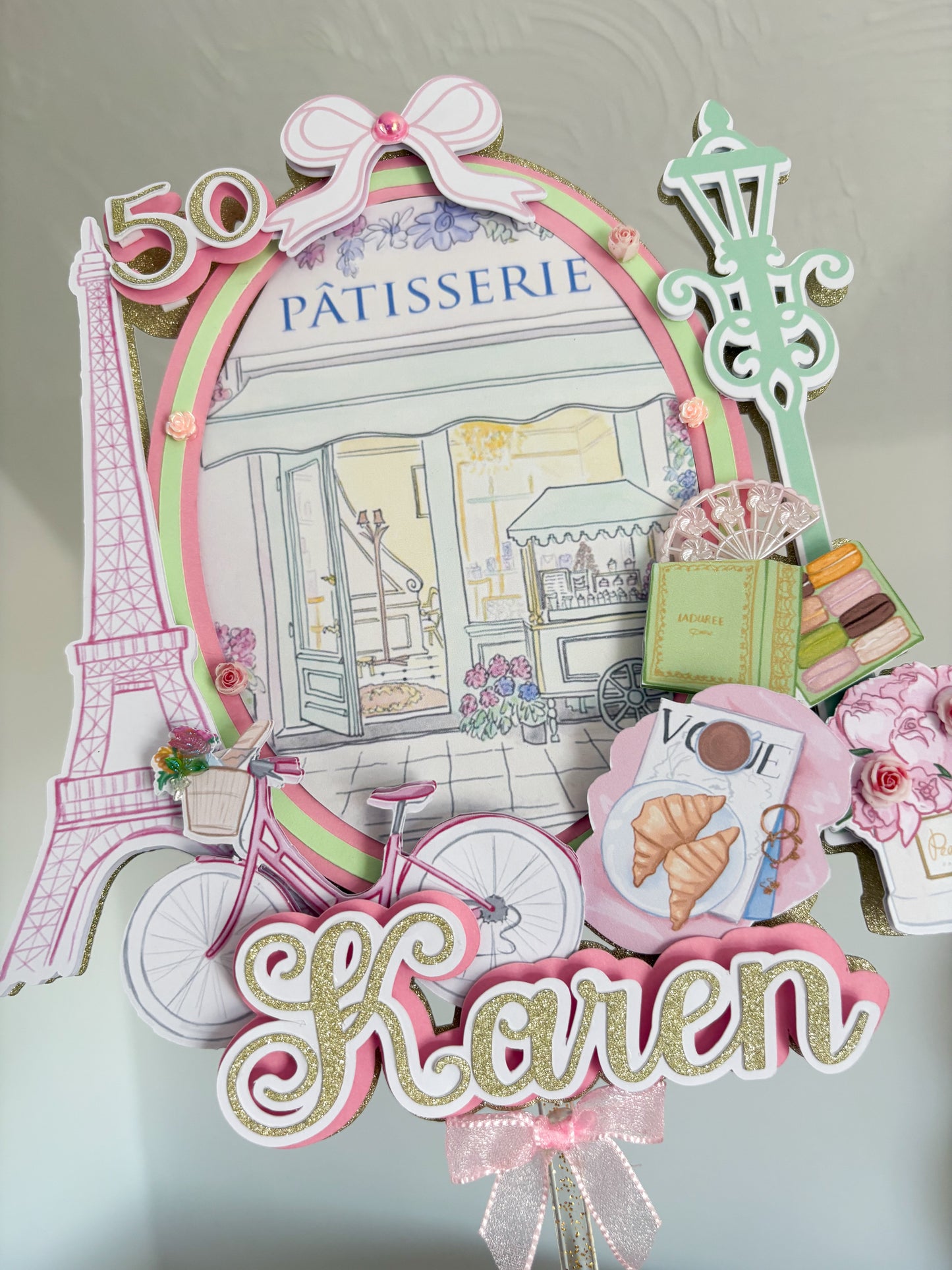 Paris Chic Cake Topper | Birthday Party | Personalised