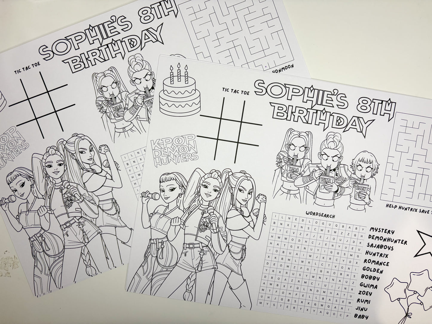 KPDH Birthday Colouring Activity Sheet | Personalised | A4 | Party Favour
