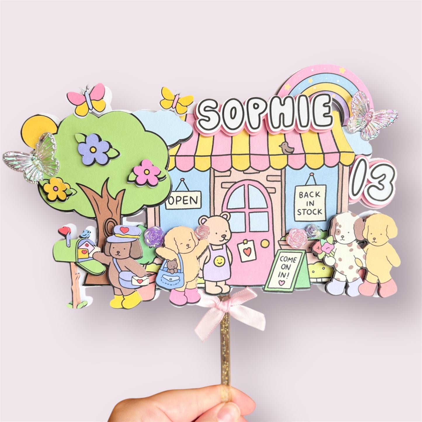 Cute Colouring Cake Topper | Birthday Party | Personalised