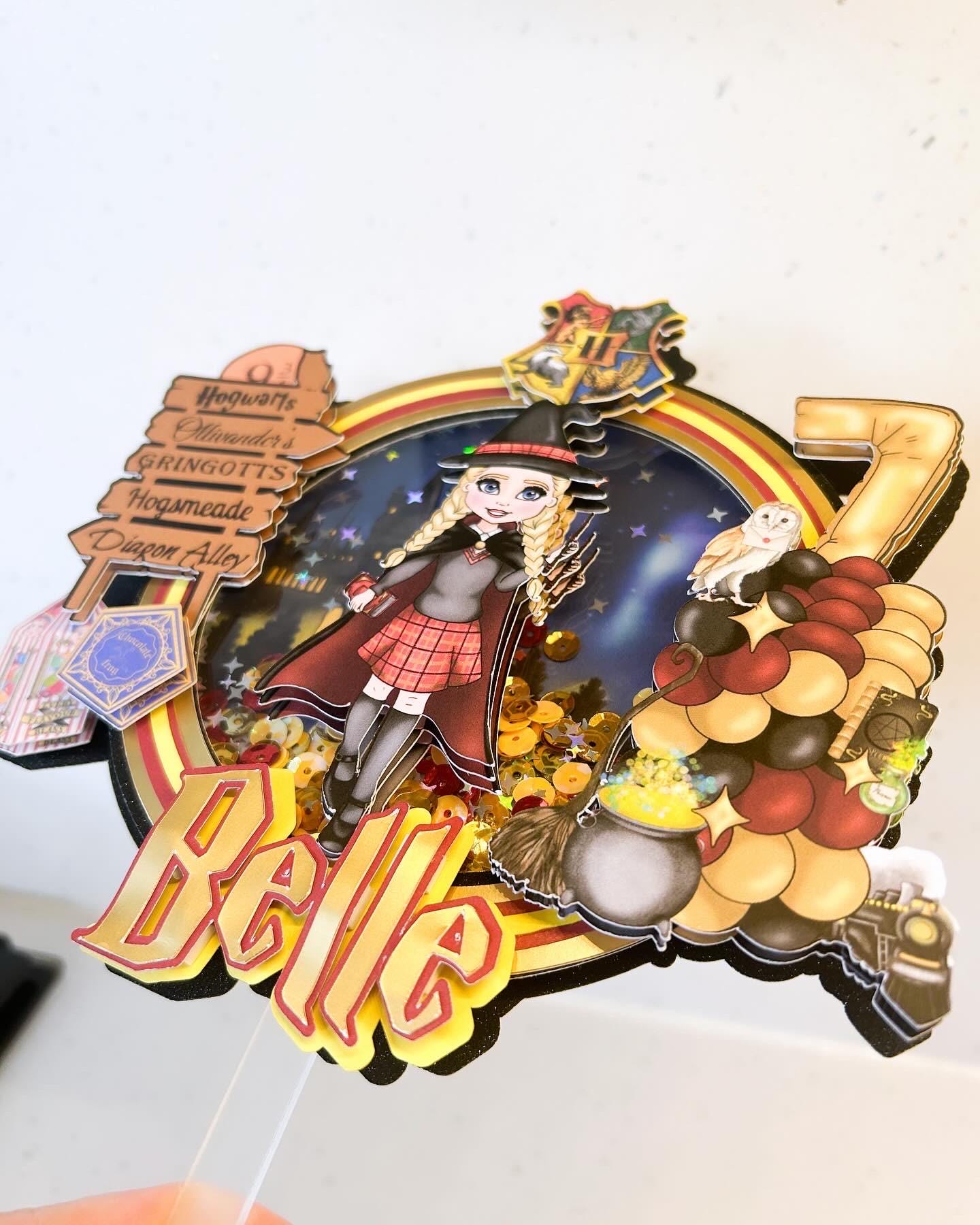 HP inspired Cake Topper | Birthday Party | Personalised | Magical Wizard