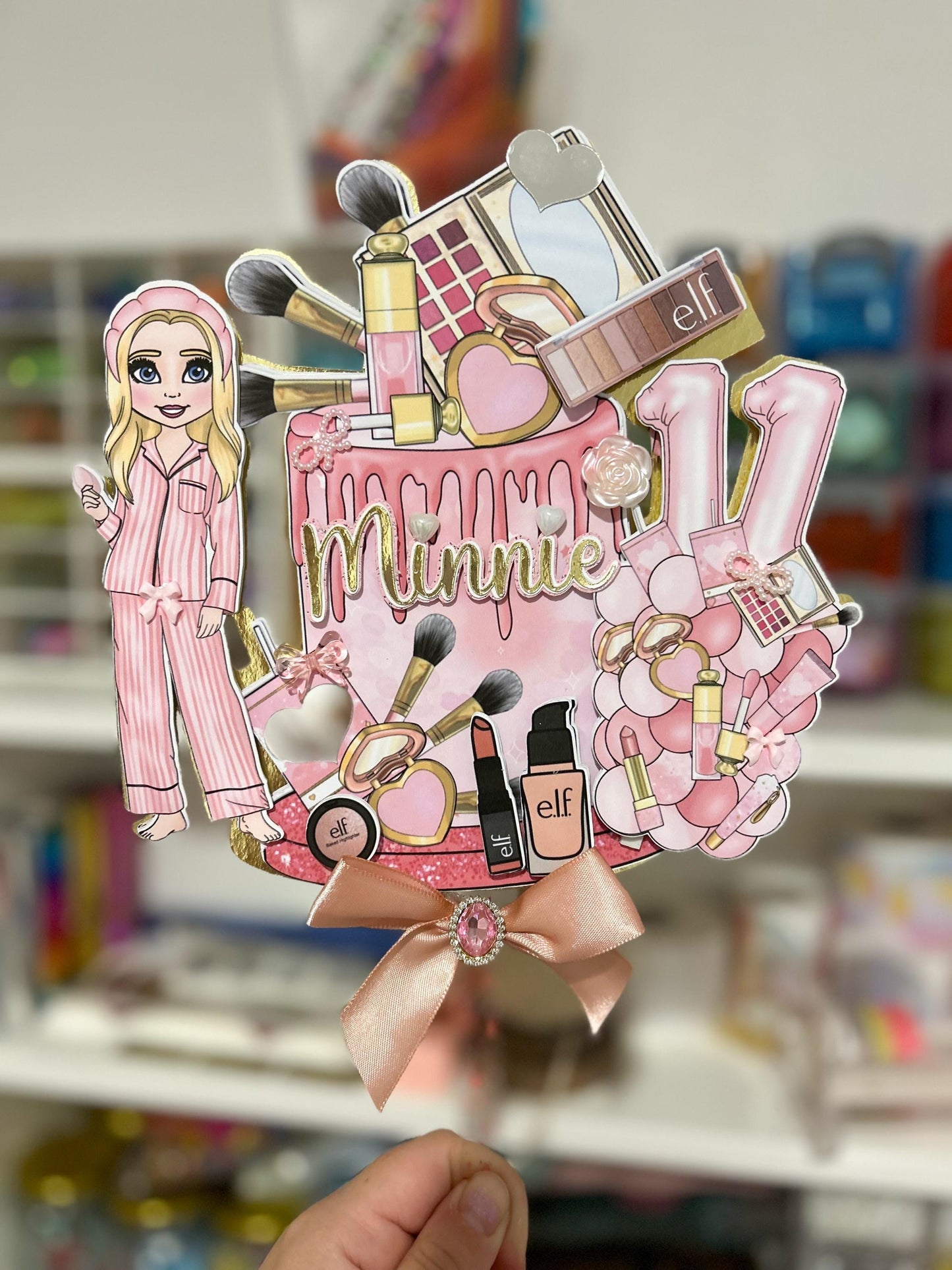 Pink Makeup Cake Topper | Birthday Party | Personalised