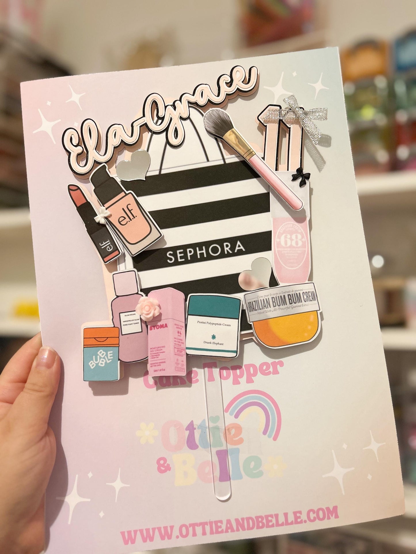 Makeup and Skincare inspired Cake Topper | Birthday Party | Personalised