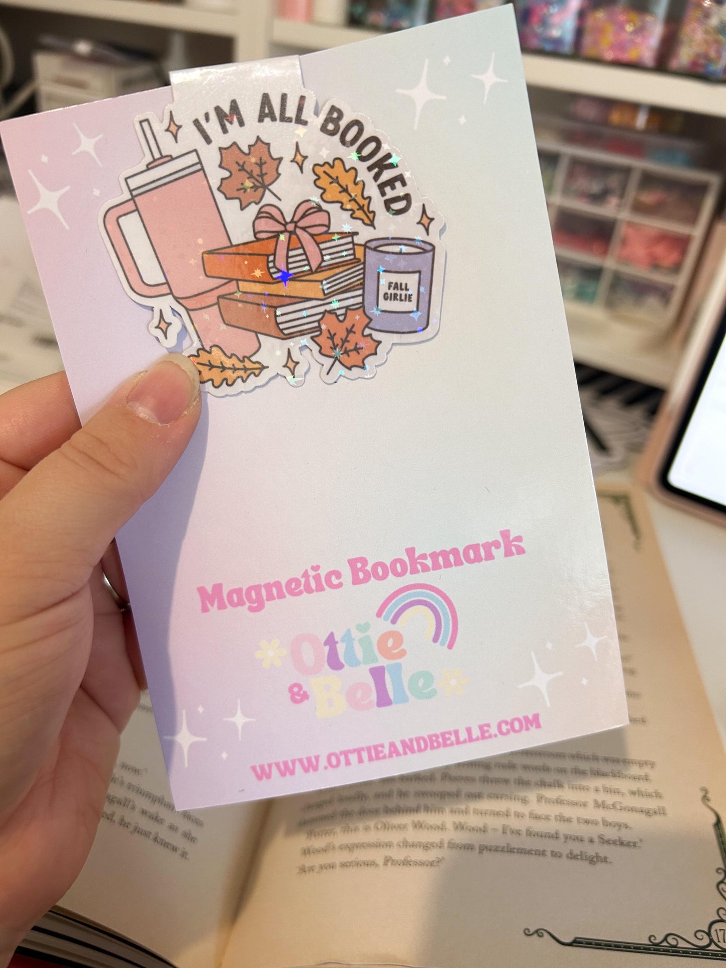 I’m All Booked Magnetic Bookmark | Cozy Autumn Season