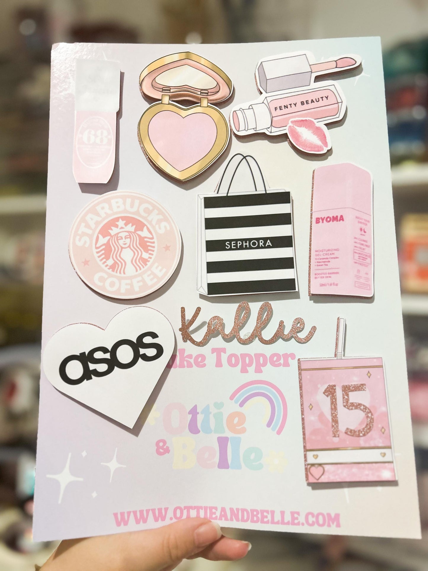 Girly Makeup and Skincare inspired Cake Charms | Cupcake Toppers | Birthday Party | Personalised