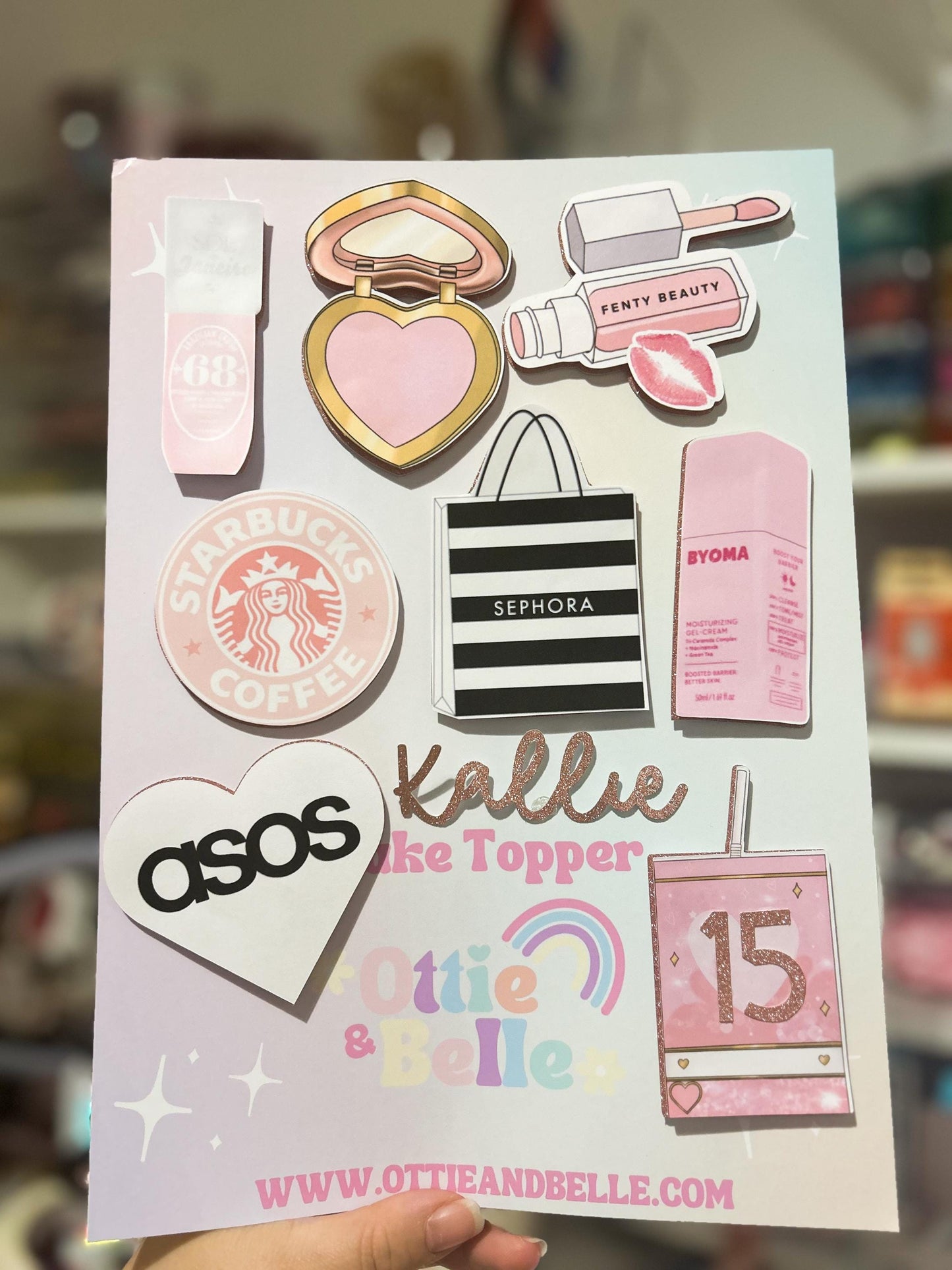 Girly Makeup and Skincare inspired Cake Charms | Cupcake Toppers | Birthday Party | Personalised