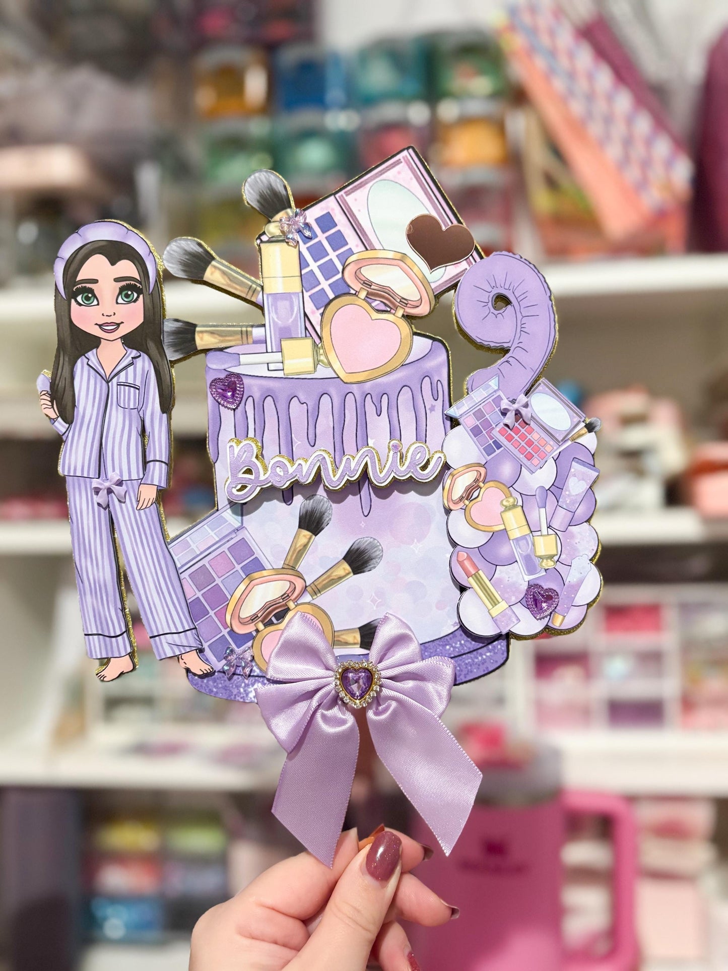 Lilac Makeup Cake Topper | Birthday Party | Personalised