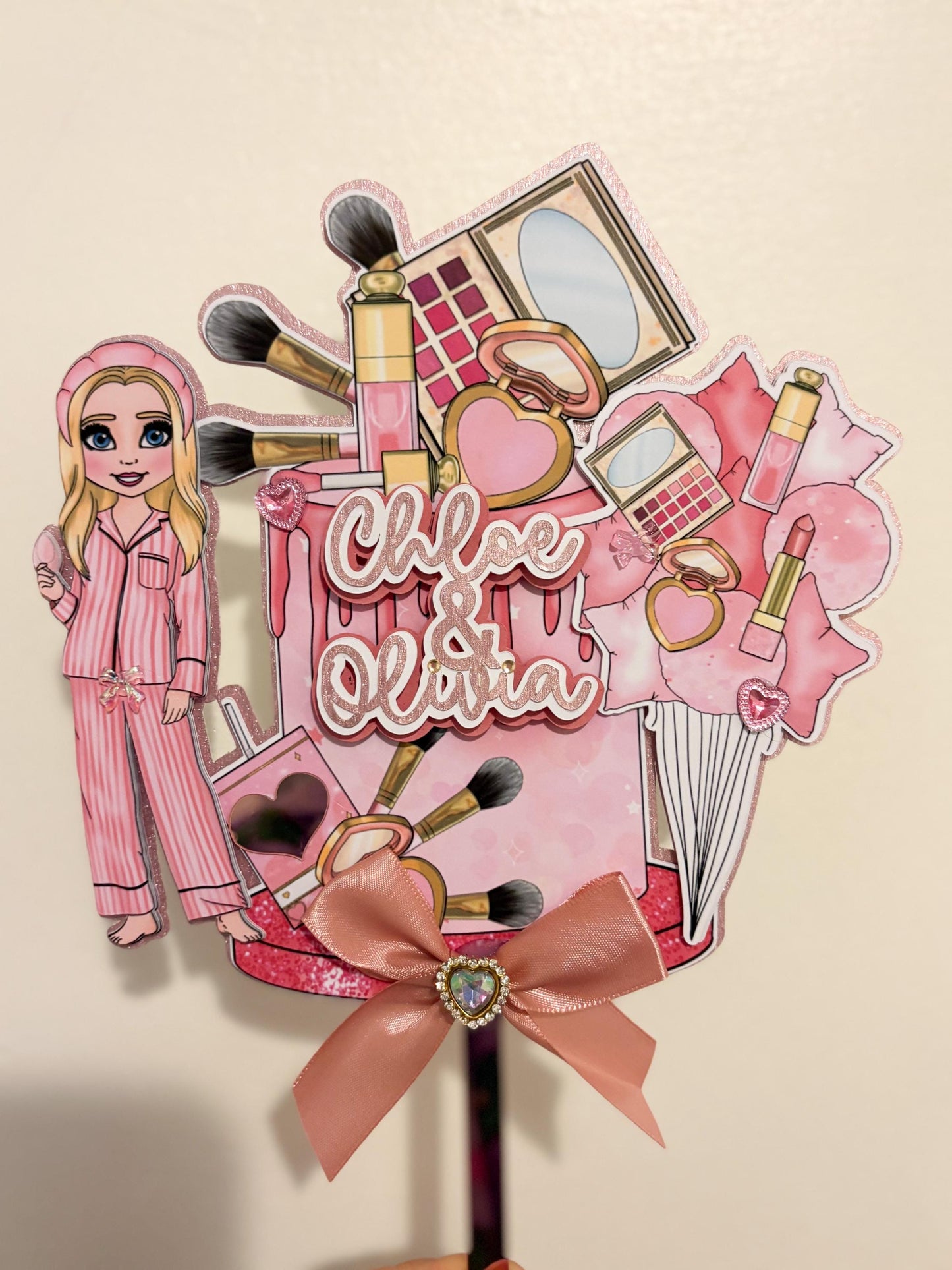 Pink Makeup Cake Topper | Birthday Party | Personalised