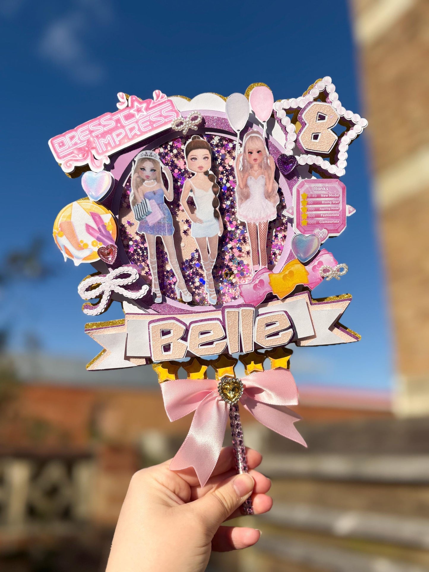 Dress To Impress Cake Topper | Birthday Party | Personalised | DTI | Girly
