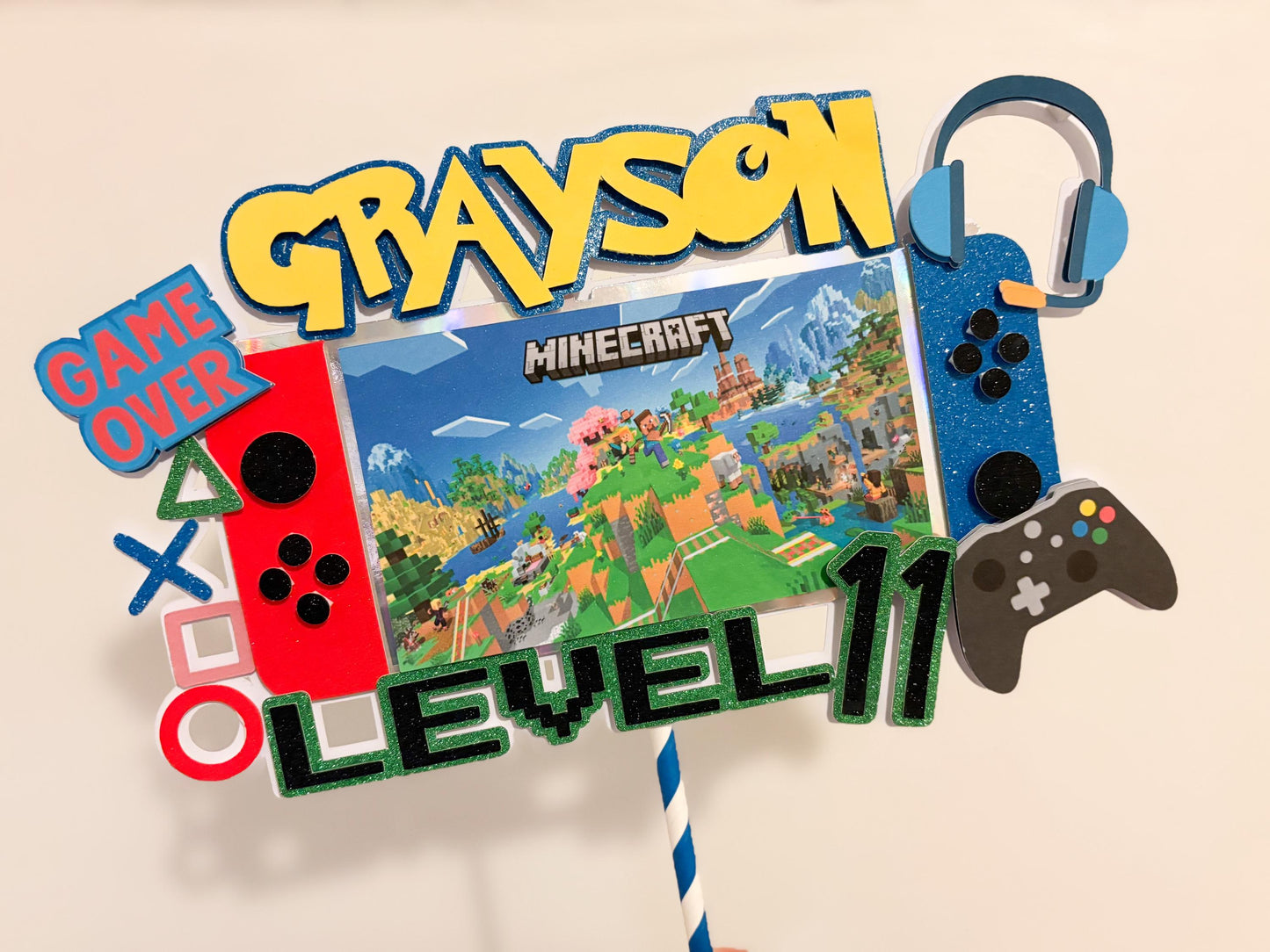 Gamer inspired Cake Topper | Birthday Party | Personalised