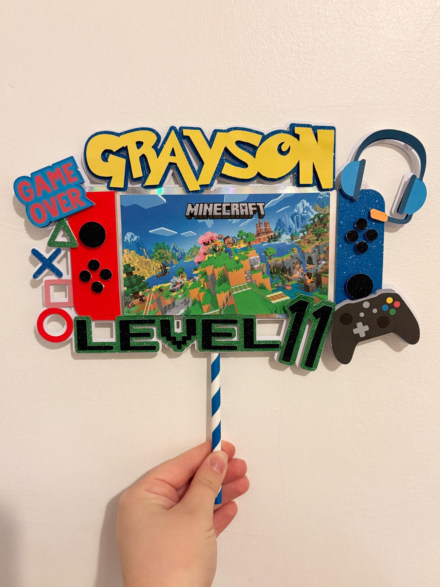 Gamer inspired Cake Topper | Birthday Party | Personalised