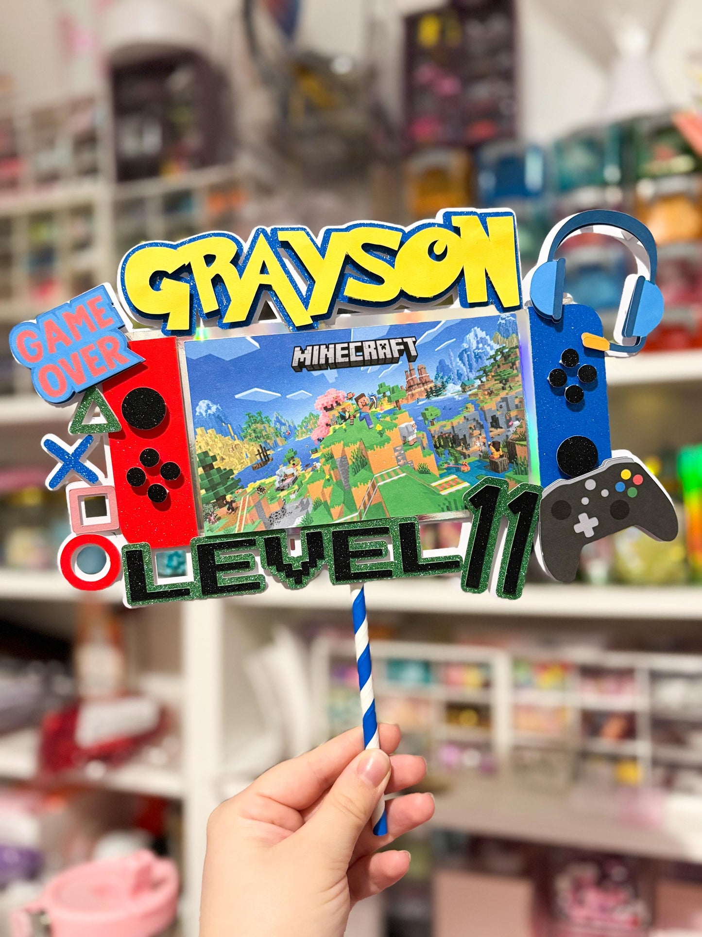 Gamer inspired Cake Topper | Birthday Party | Personalised