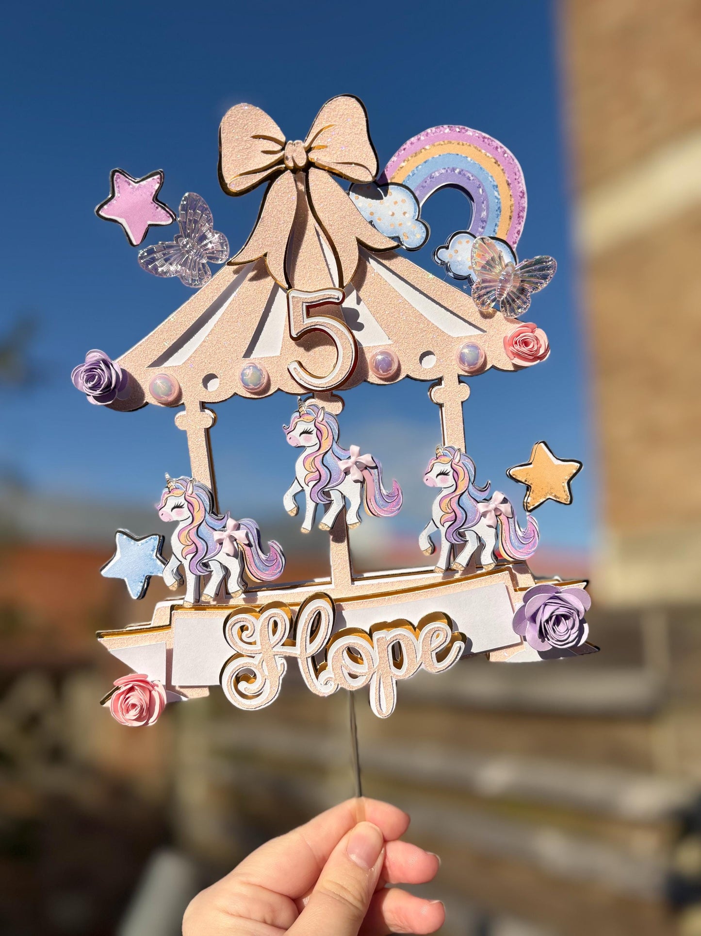 Magical Unicorn Cake Topper | Birthday Party | Personalised | Rainbows