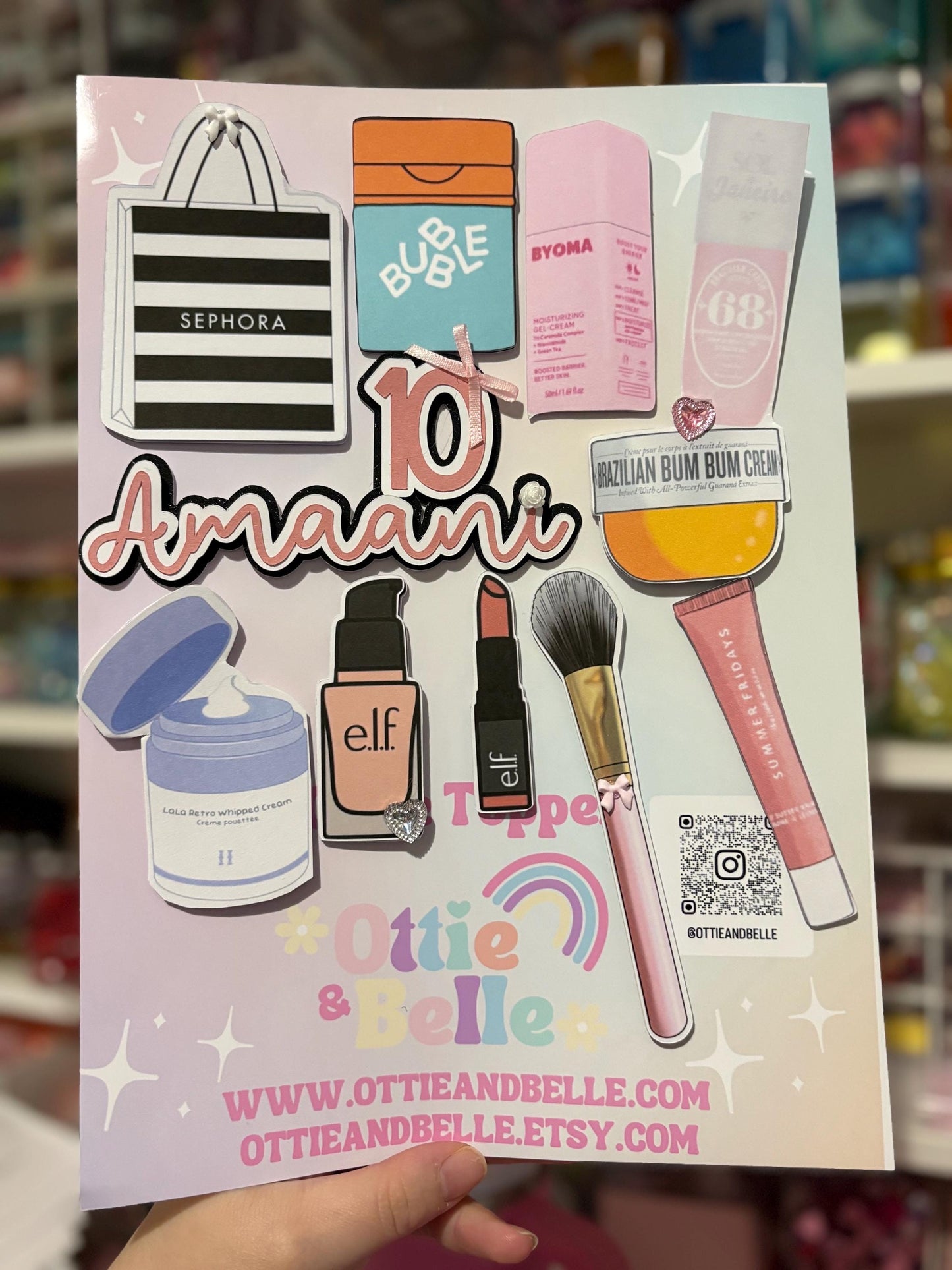 Makeup and Skincare inspired Cake Charms | Birthday Party | Personalised