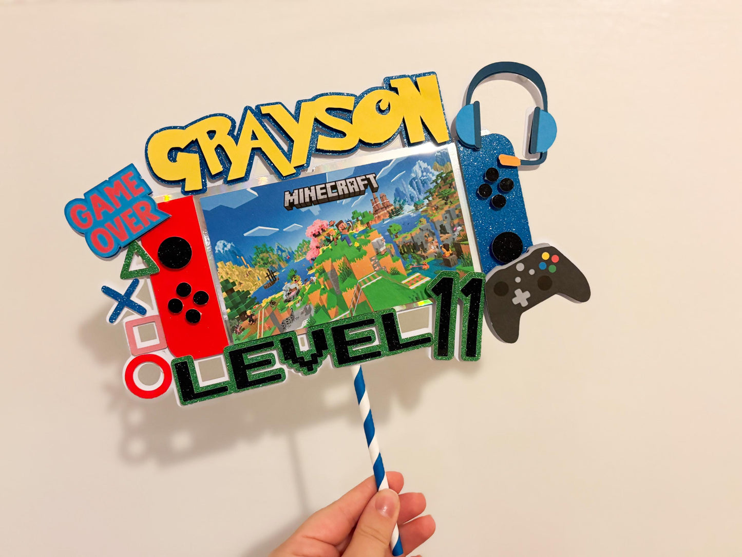 Gamer inspired Cake Topper | Birthday Party | Personalised