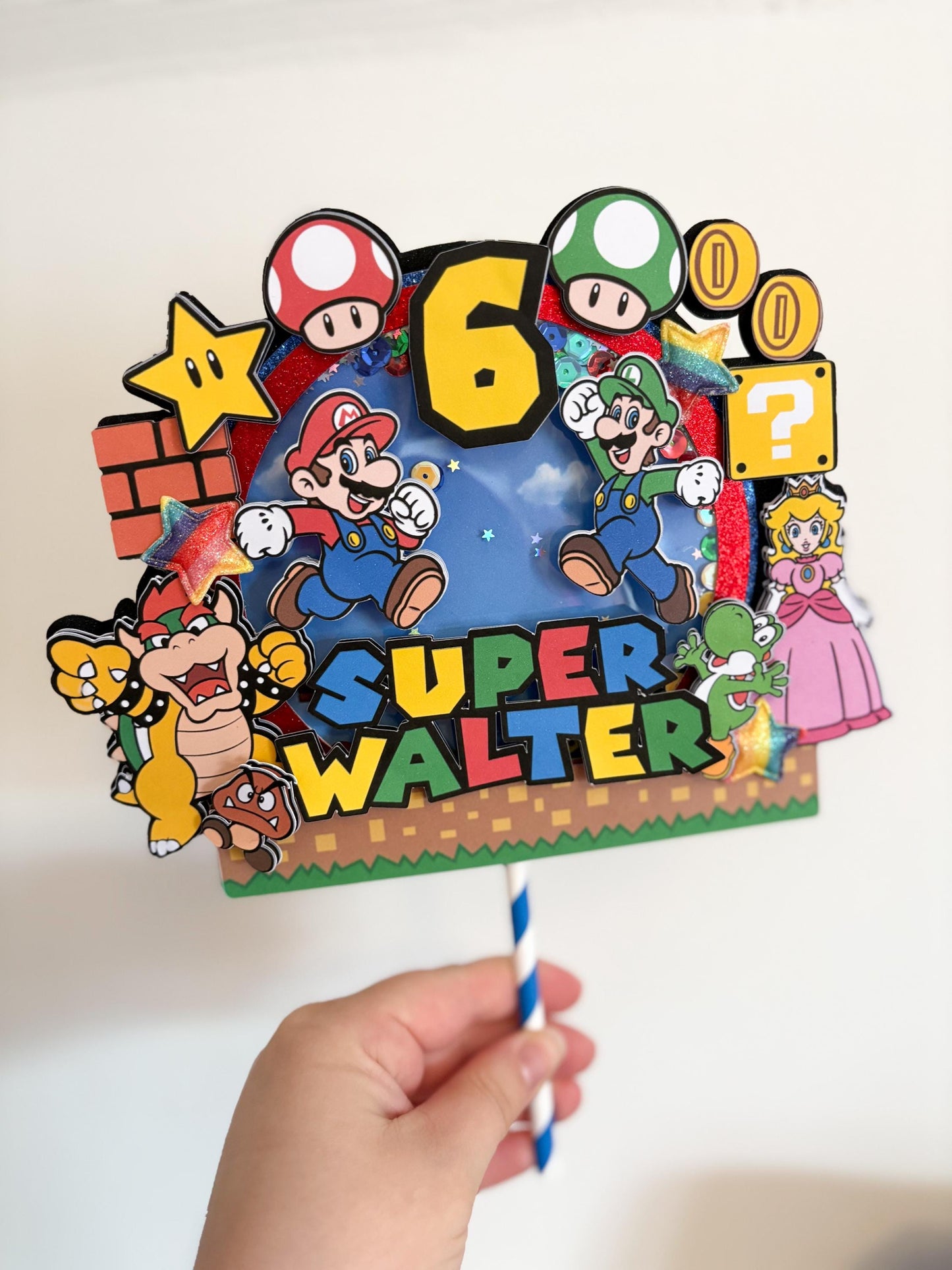 Super Bros Cake Topper | Birthday Party | Personalised