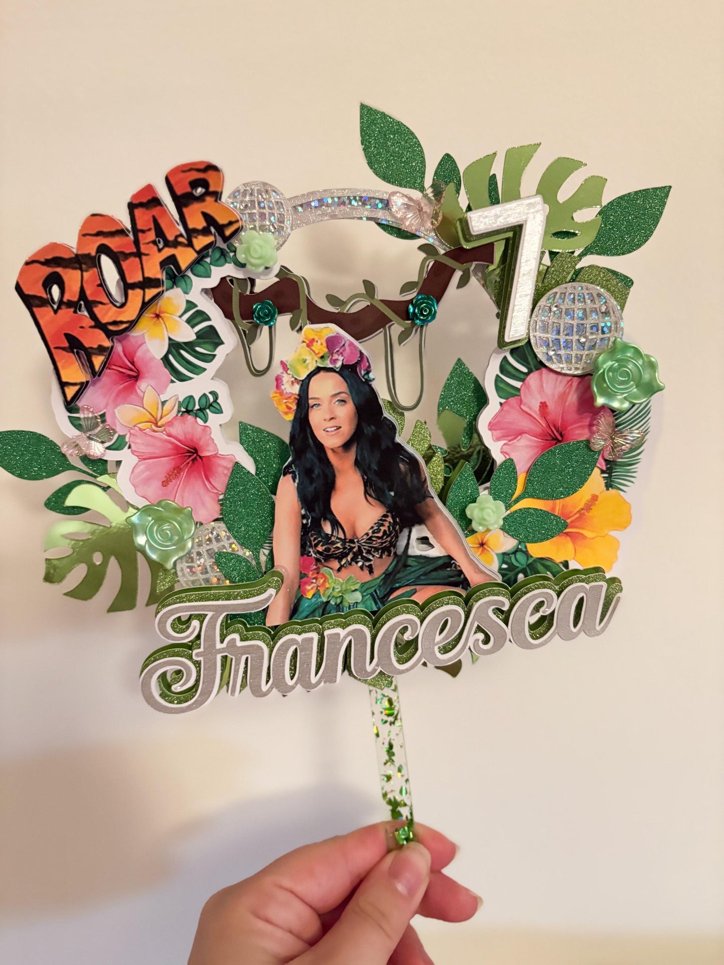 Katy P Roar inspired Cake Topper | Birthday Party | Personalised