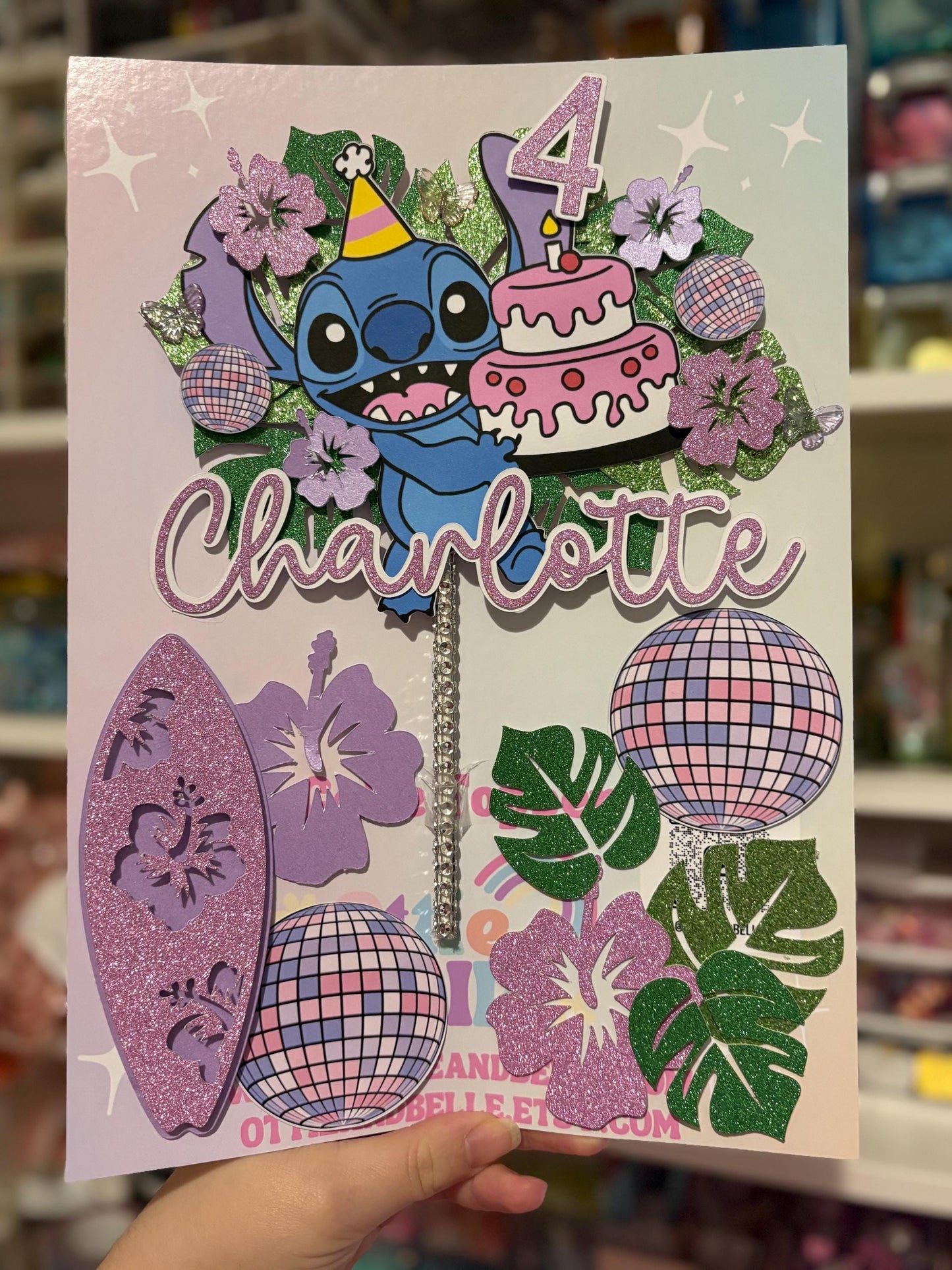 Ohana Cake Topper and Charms | Birthday Party | Personalised | St!tch