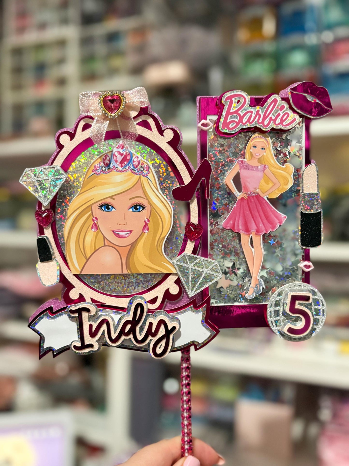 Pink Fashion Doll Cake Topper | Birthday Party | Personalised | Girly