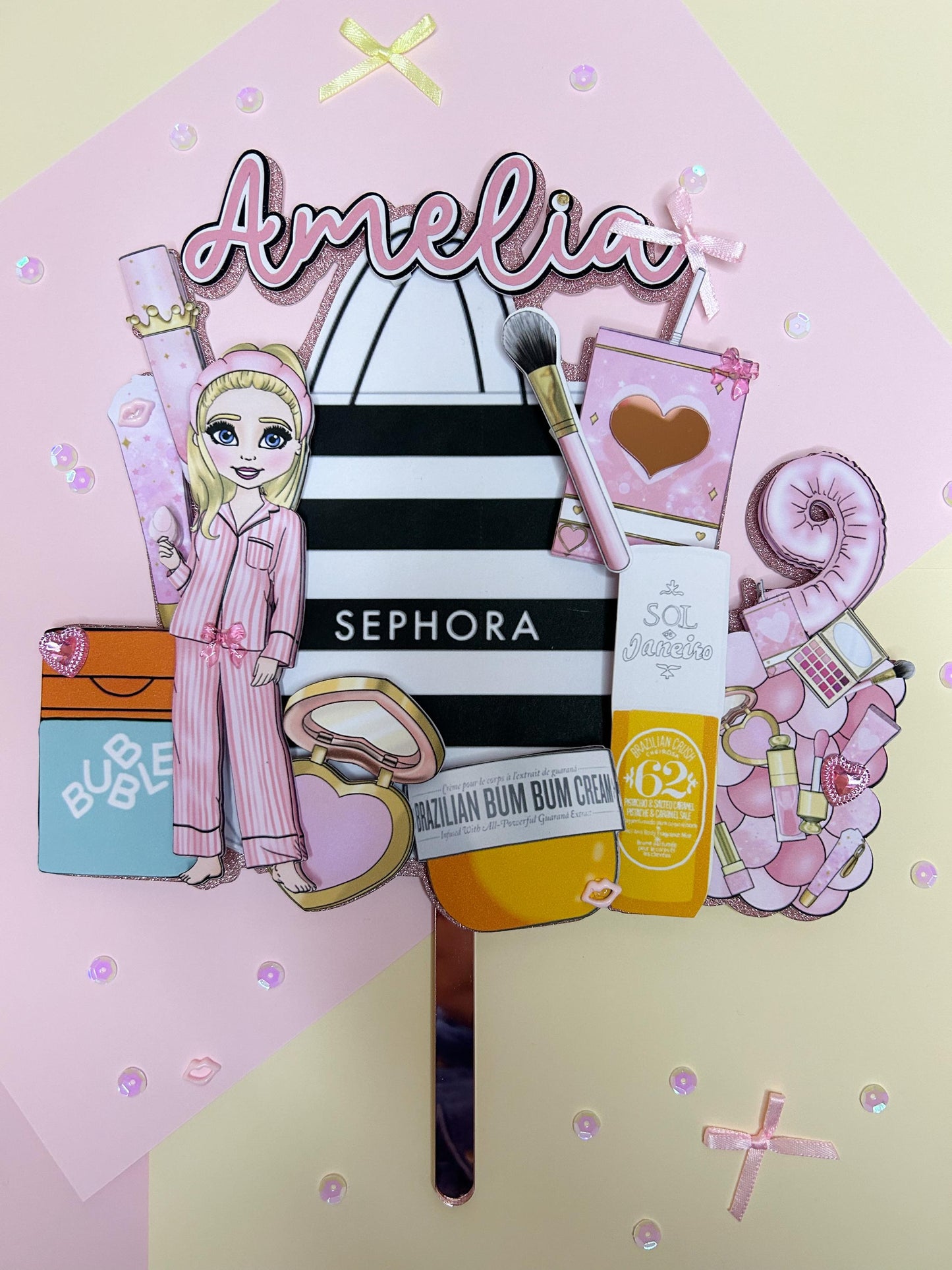 Makeup Mix Cake Topper | Birthday Party | Personalised