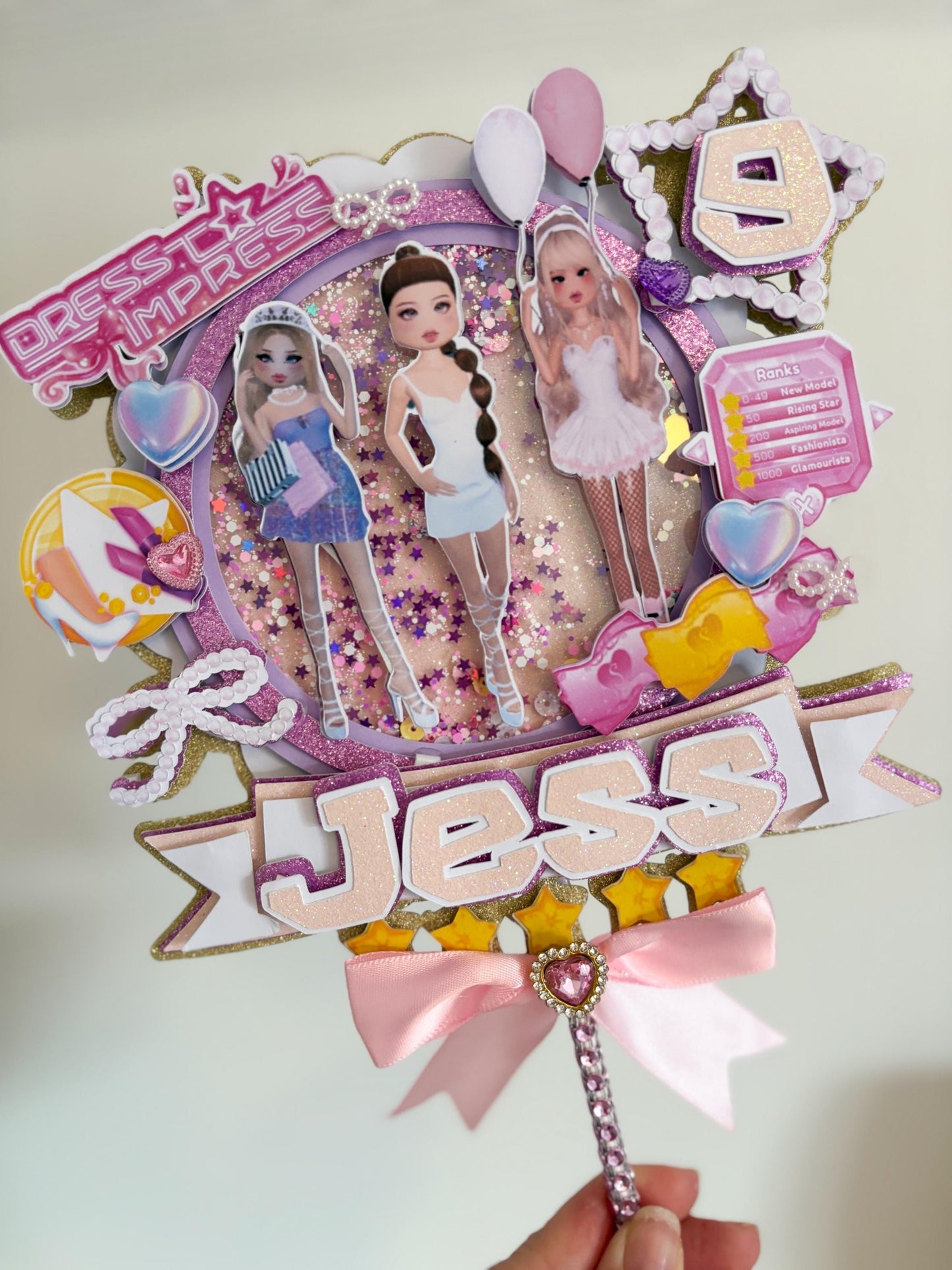 Dress To Impress Cake Topper | Birthday Party | Personalised | DTI | Girly
