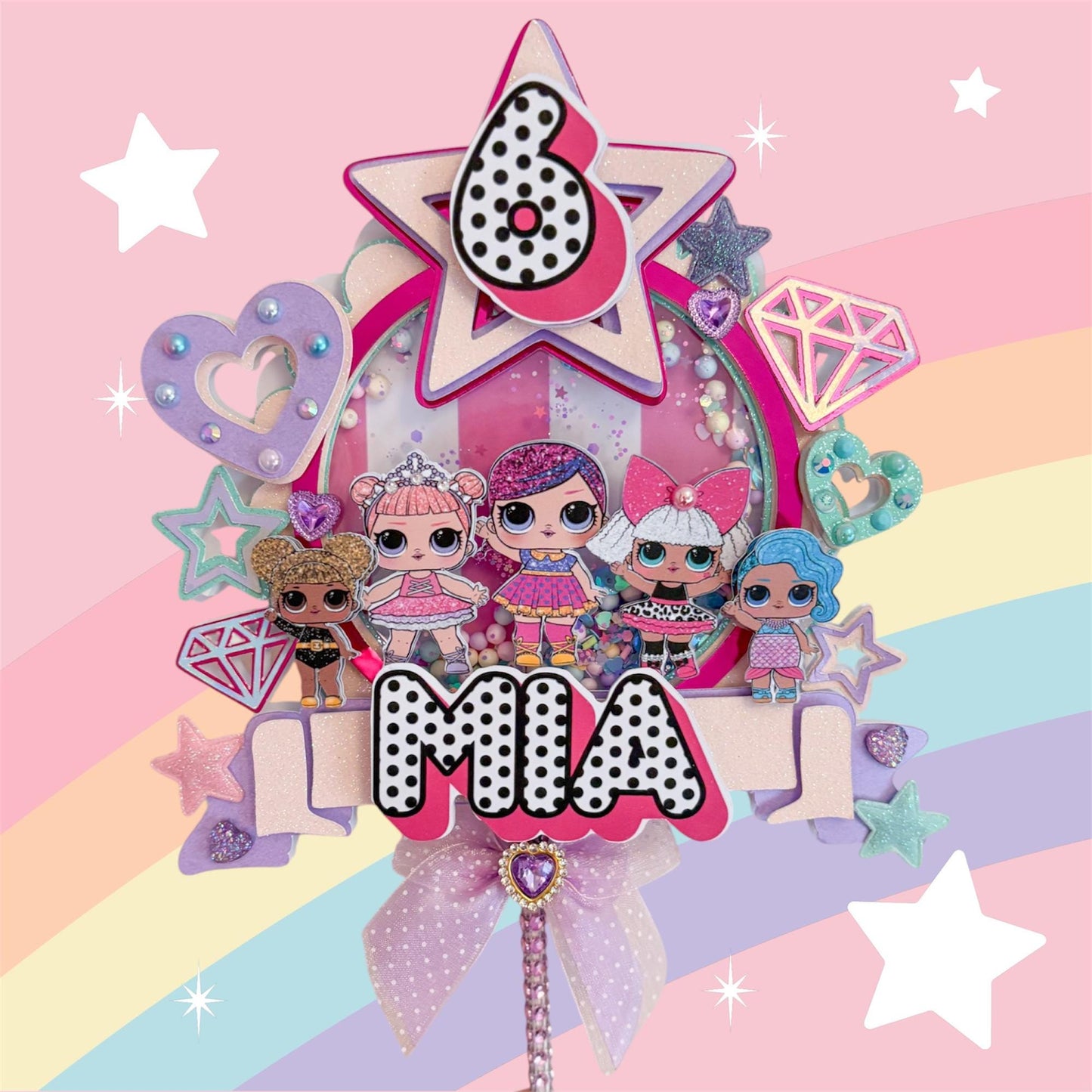 Dolls Cake Topper | Birthday Party | Personalised | Girly