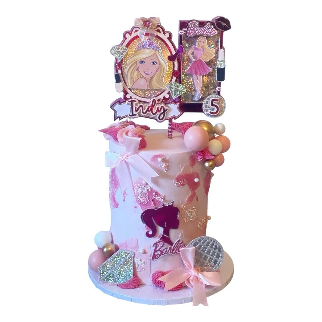 Pink Fashion Doll Cake Topper | Birthday Party | Personalised | Girly