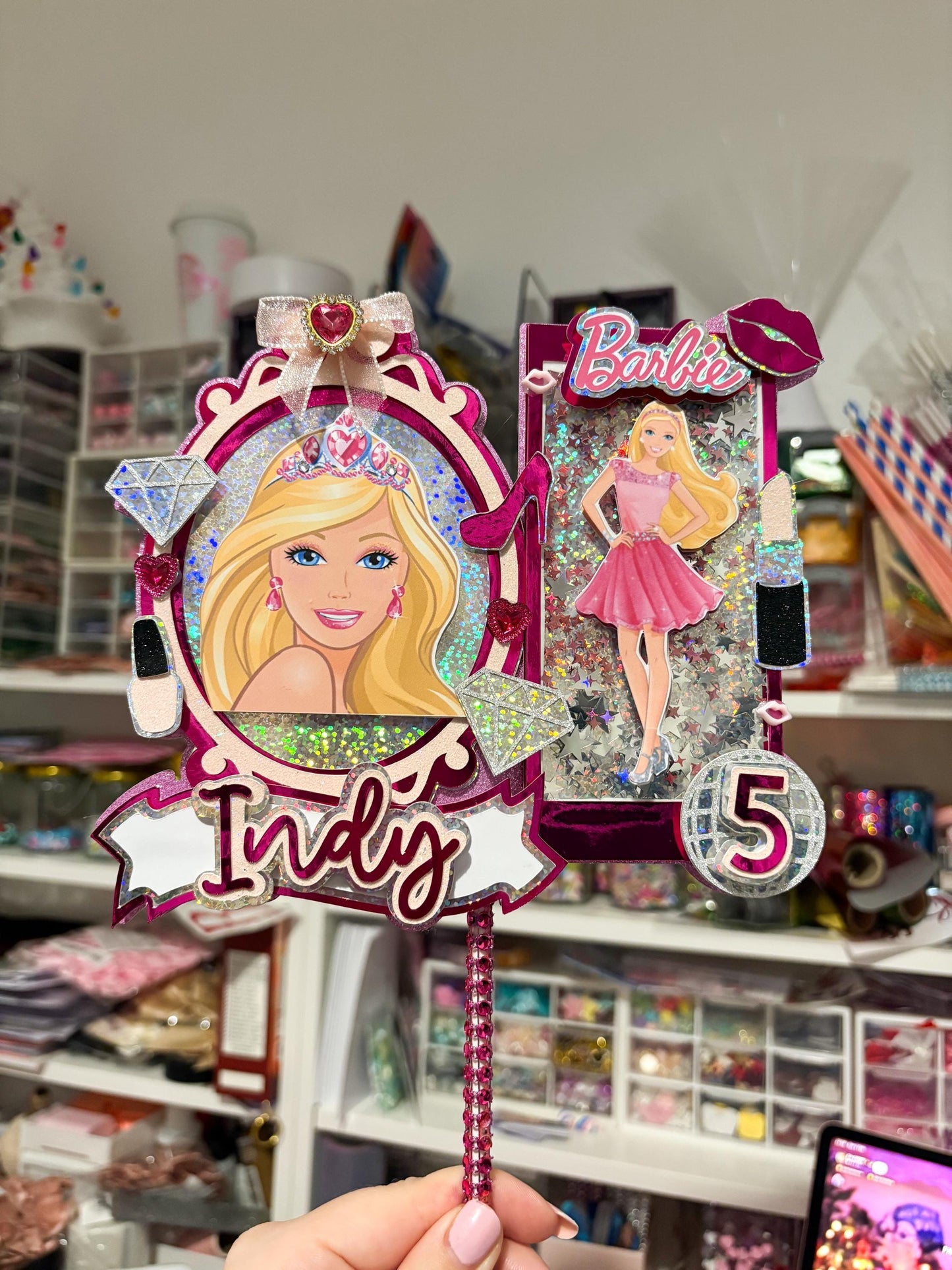 Pink Fashion Doll Cake Topper | Birthday Party | Personalised | Girly