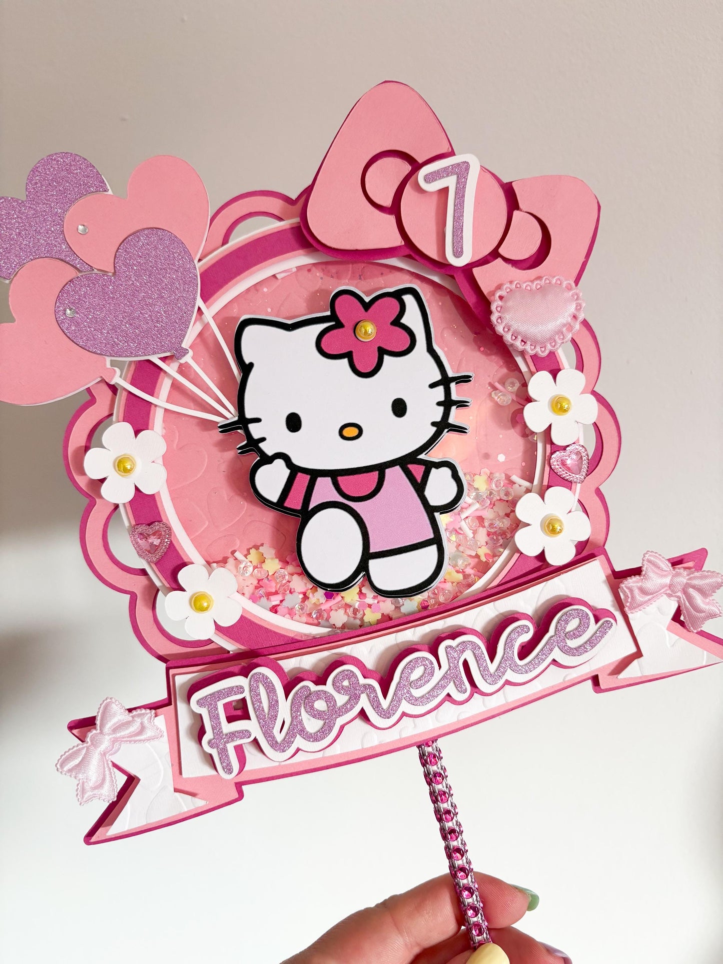 Pink Kitty Cake Topper | Birthday Party | Personalised | Girly