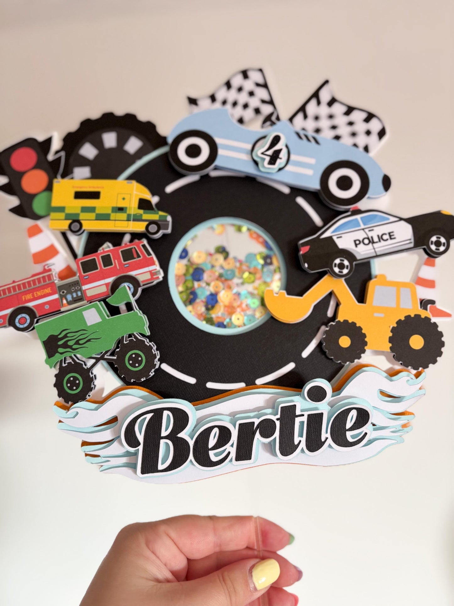 All the Cars Cake Topper | Birthday Party | Personalised | Vehicles | Racing