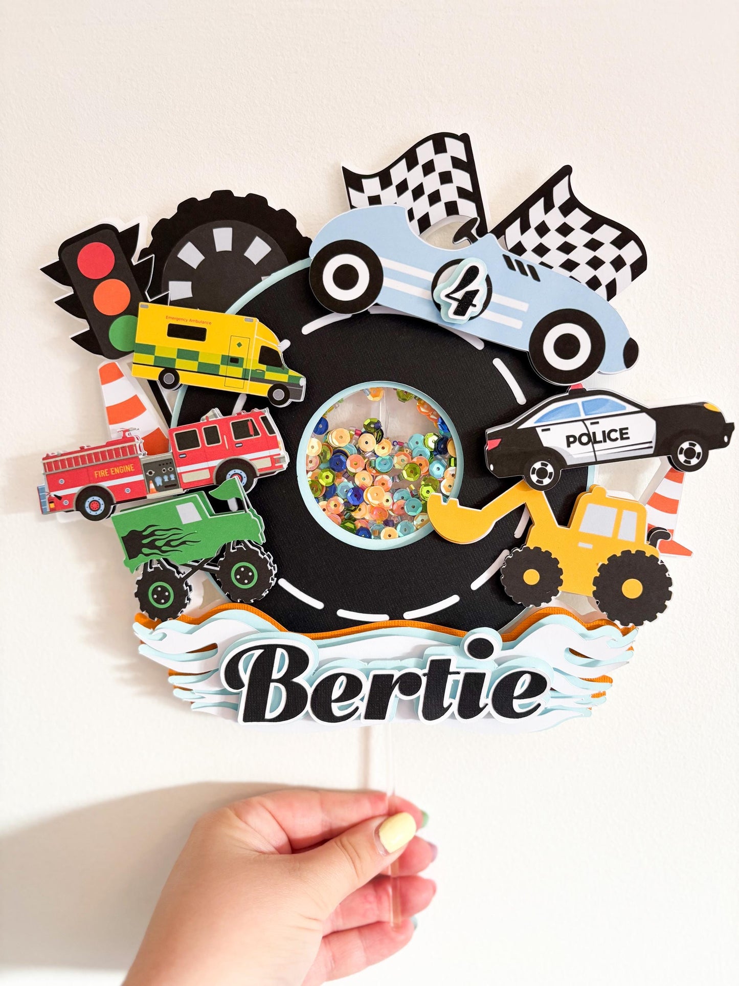 All the Cars Cake Topper | Birthday Party | Personalised | Vehicles | Racing