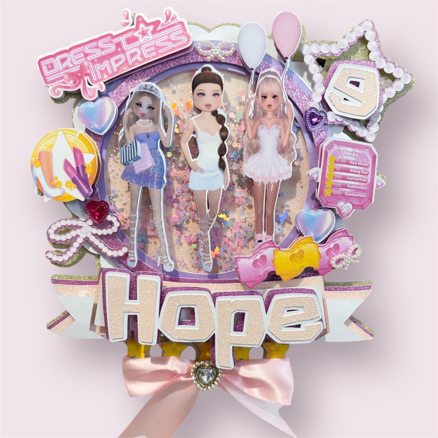 Dress To Impress Cake Topper | Birthday Party | Personalised | DTI | Girly