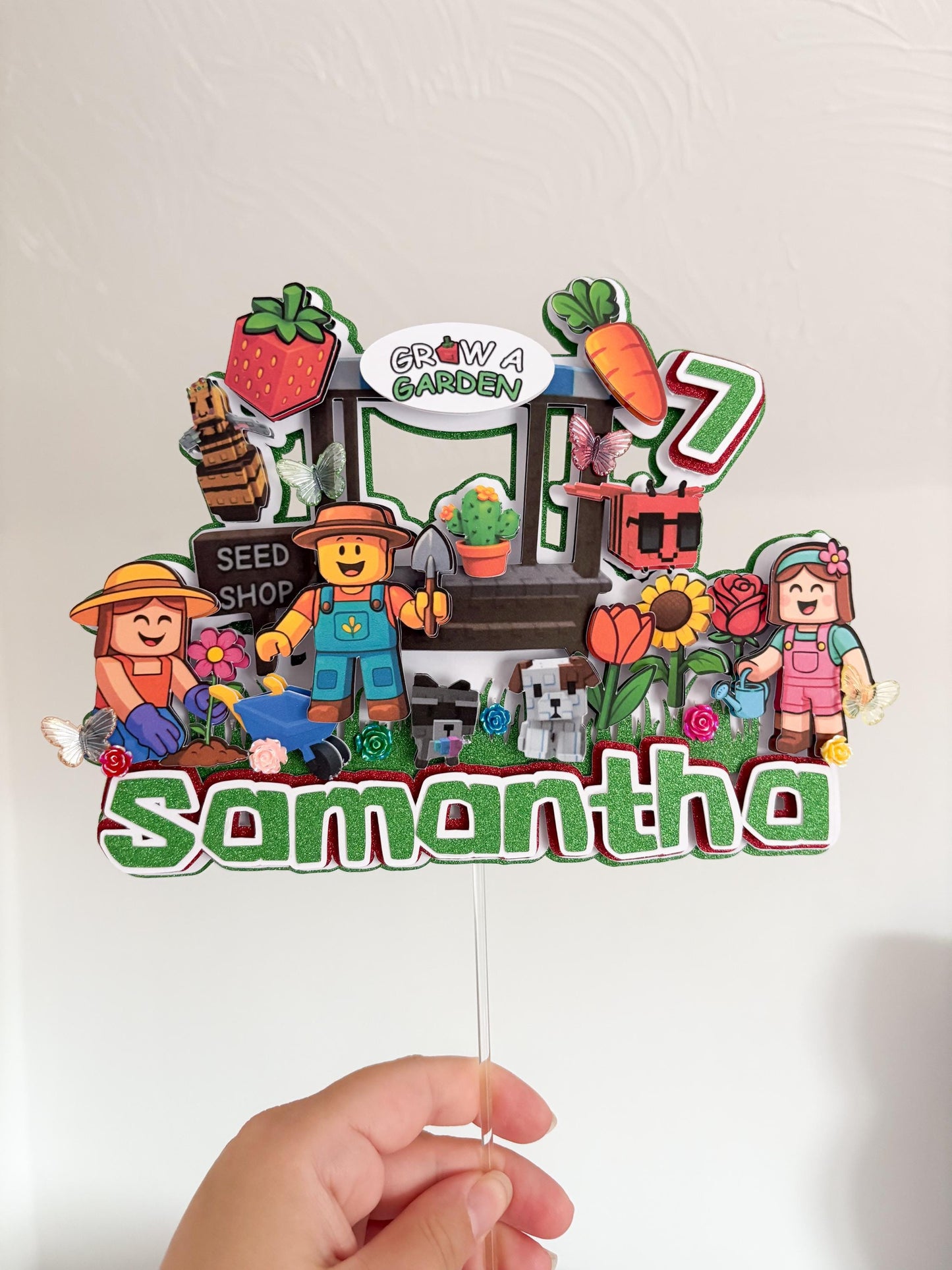 Grow A Garden Cake Topper | Birthday Party | Personalised