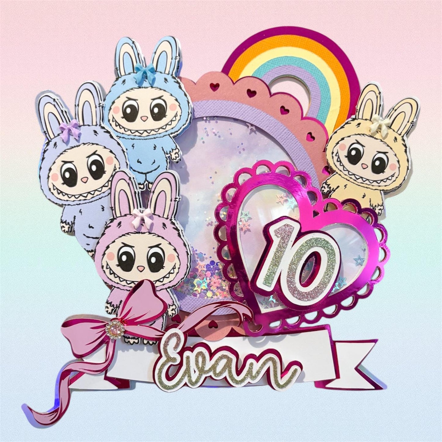 Labubu Cake Topper | Birthday Party | Personalised | Cupcake Toppers