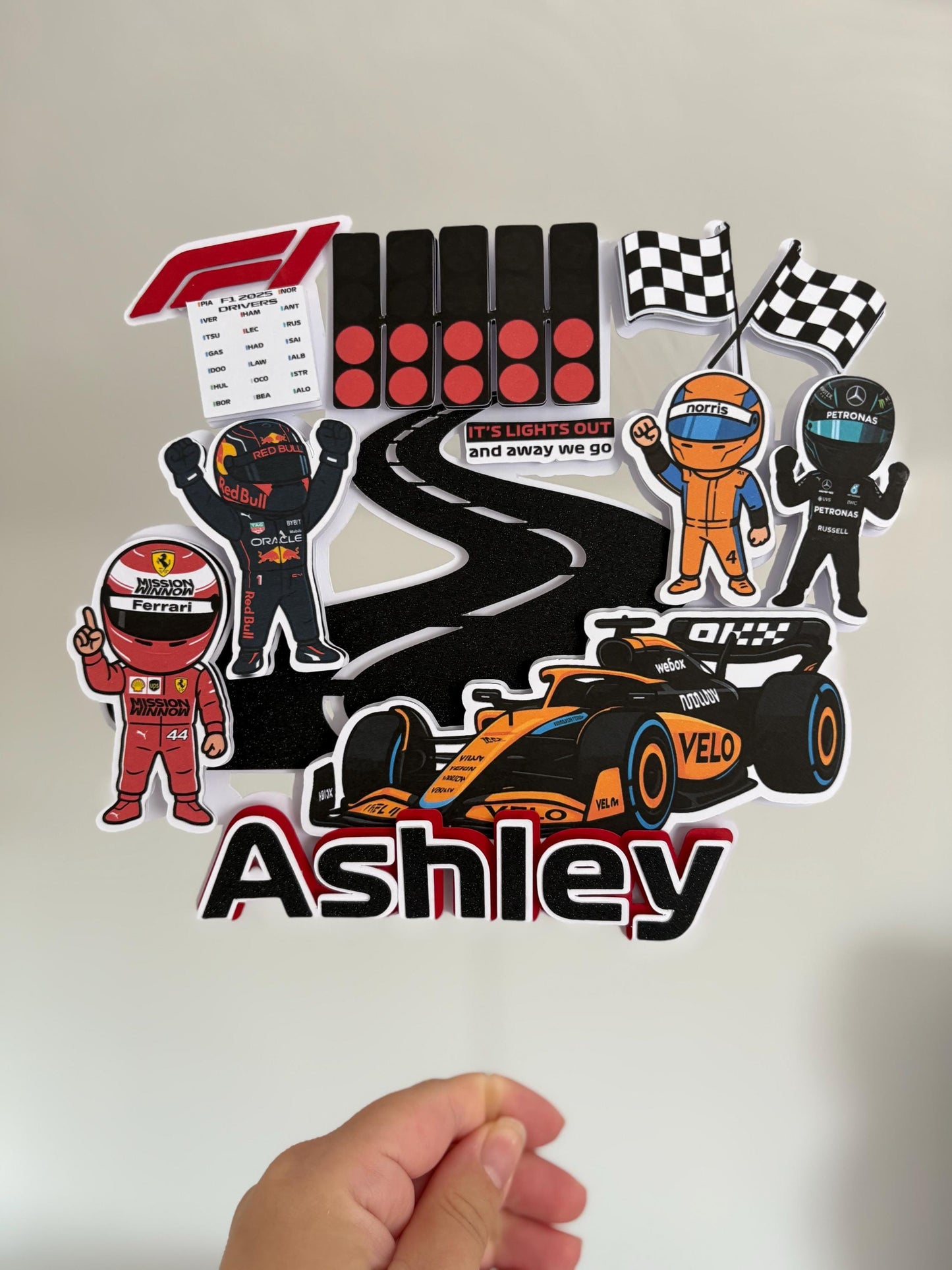 Racing Cars Cake Topper | Birthday Party | Personalised