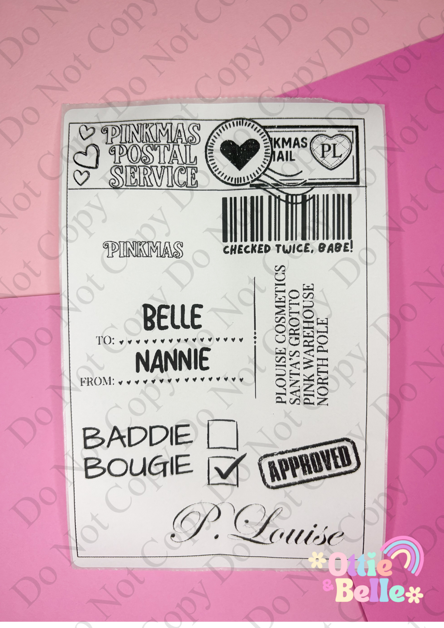 Pinkmas Postage Labels