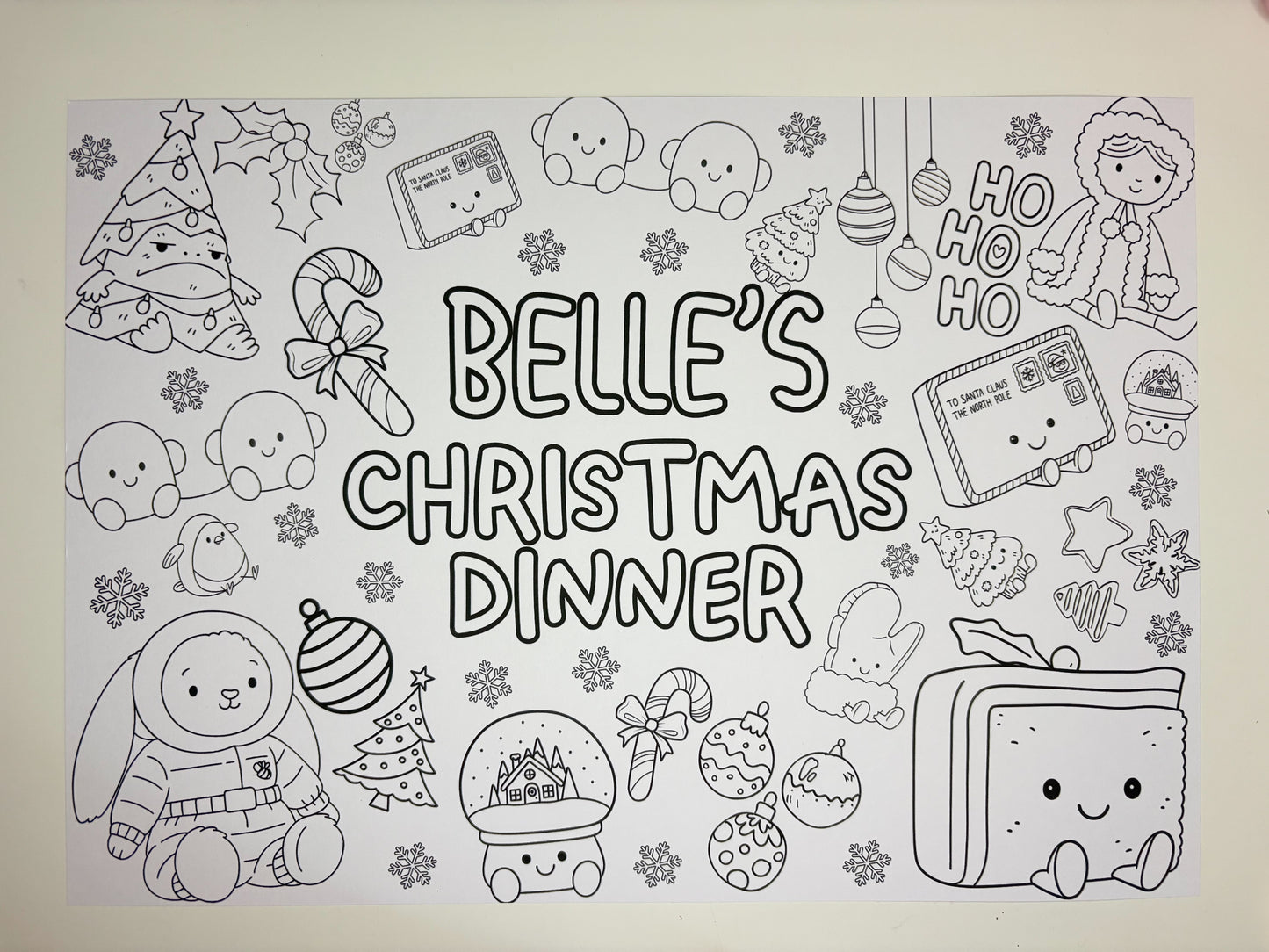 Christmas Jelly C Colouring Placemat