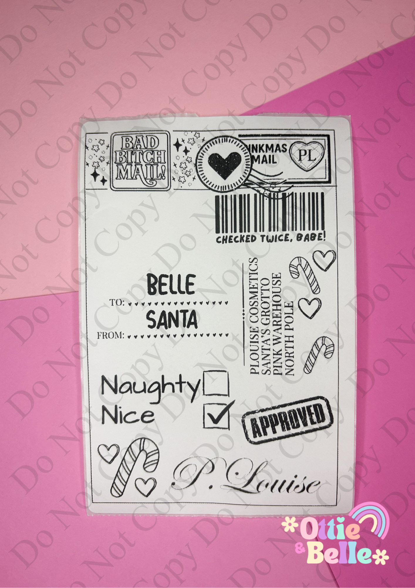 Pinkmas Postage Labels