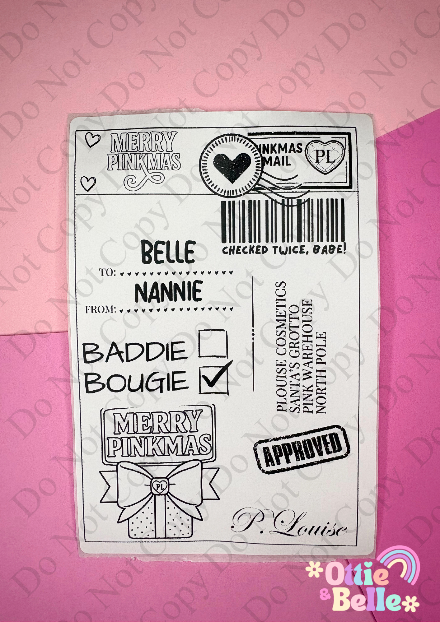 Pinkmas Postage Labels