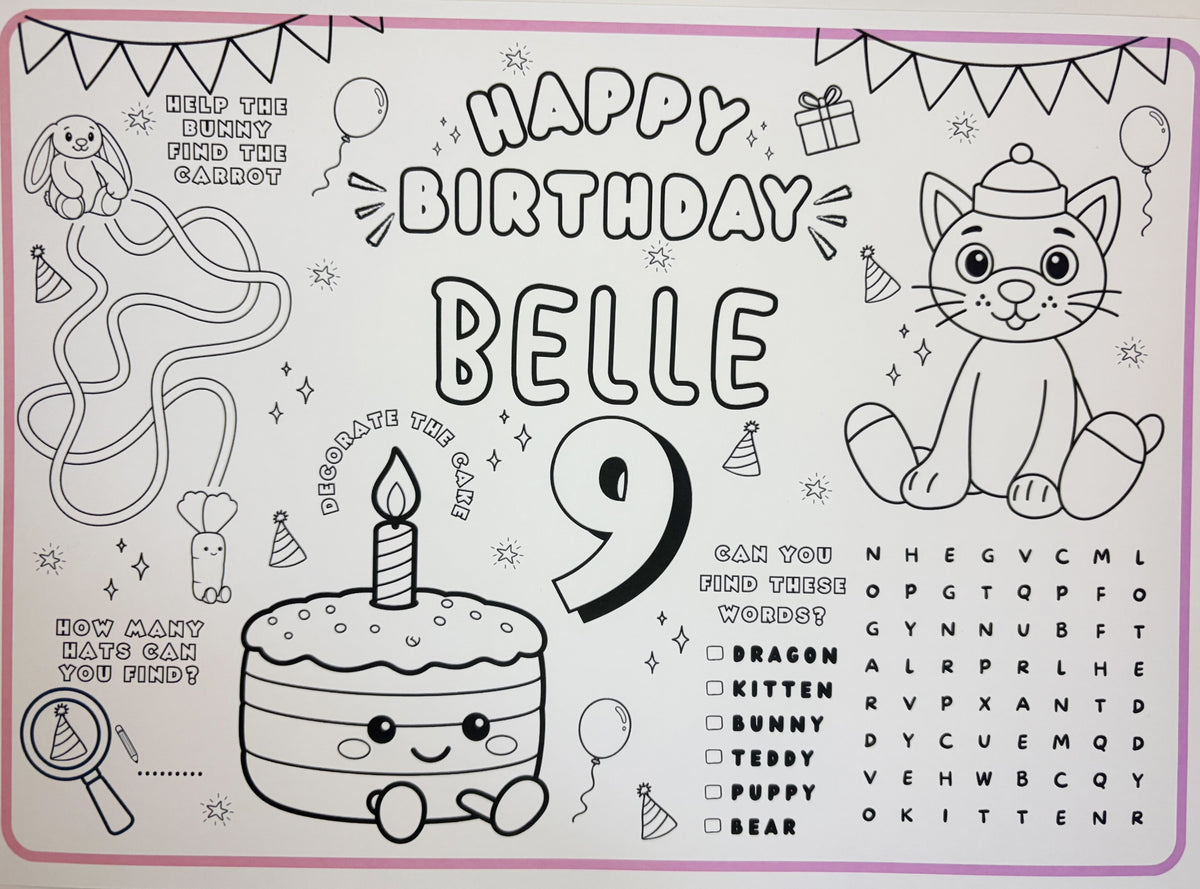 Jelly C Colouring Placemat
