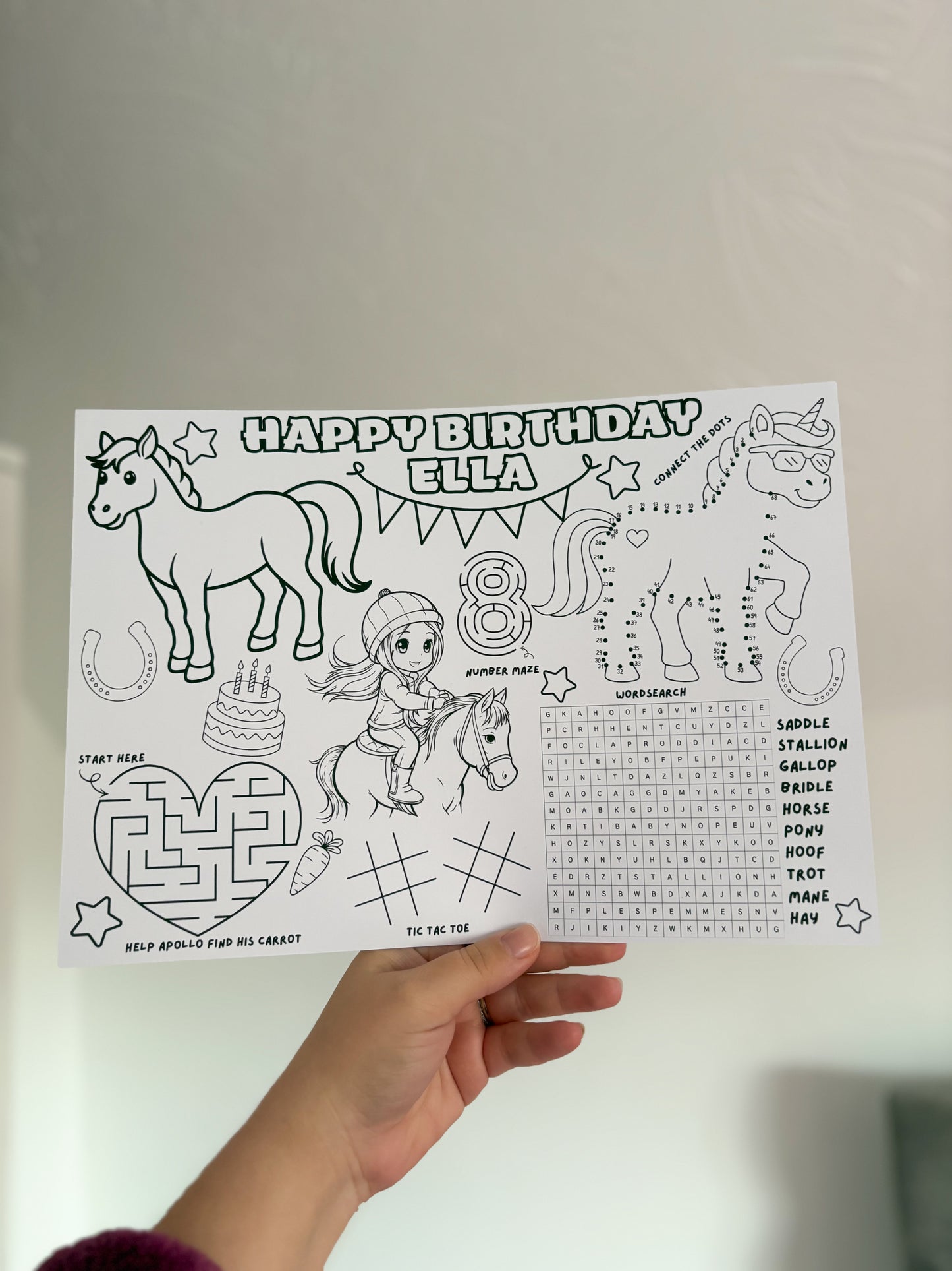 Horse Activity Colouring Sheet