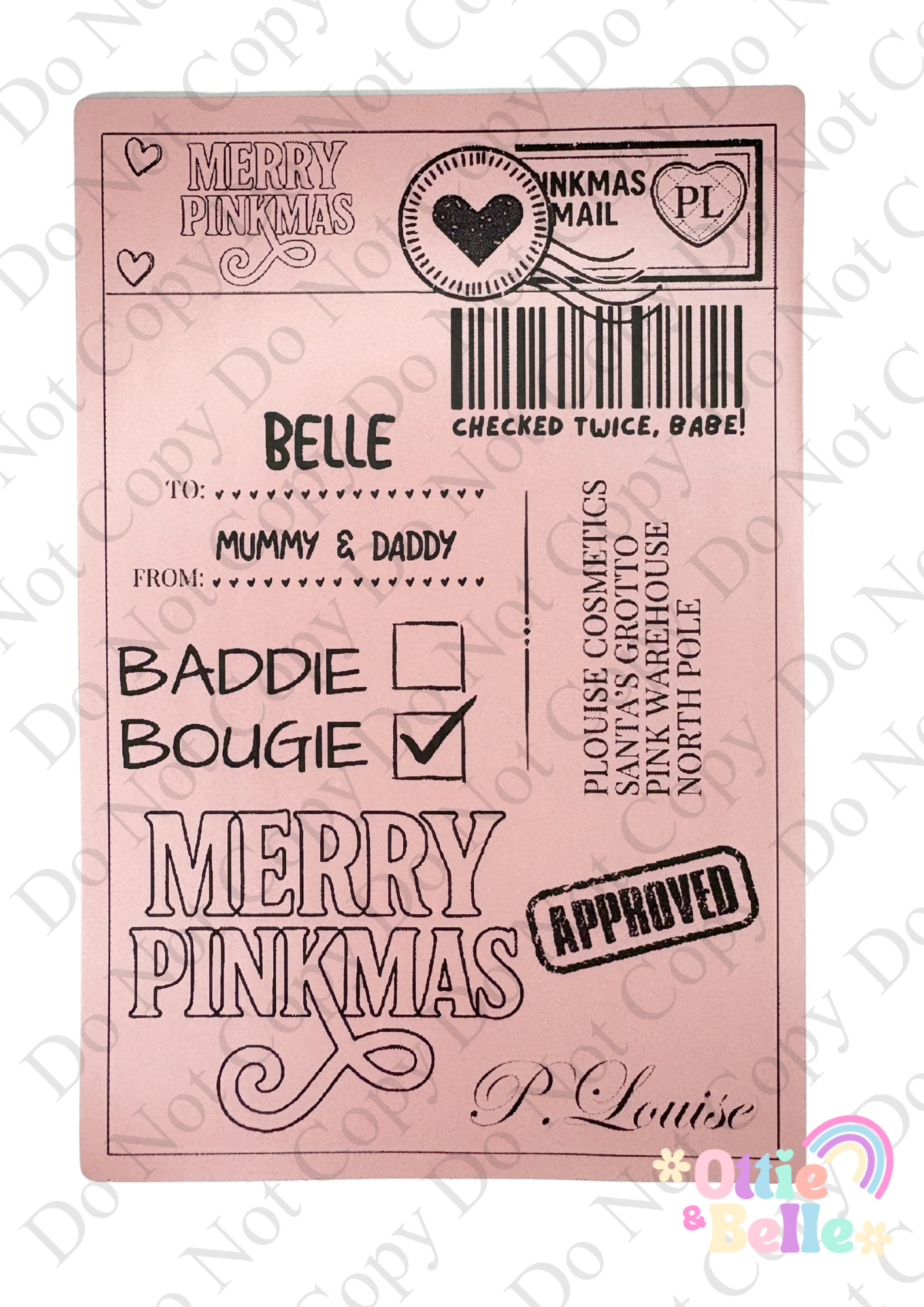 Pinkmas Postage Labels